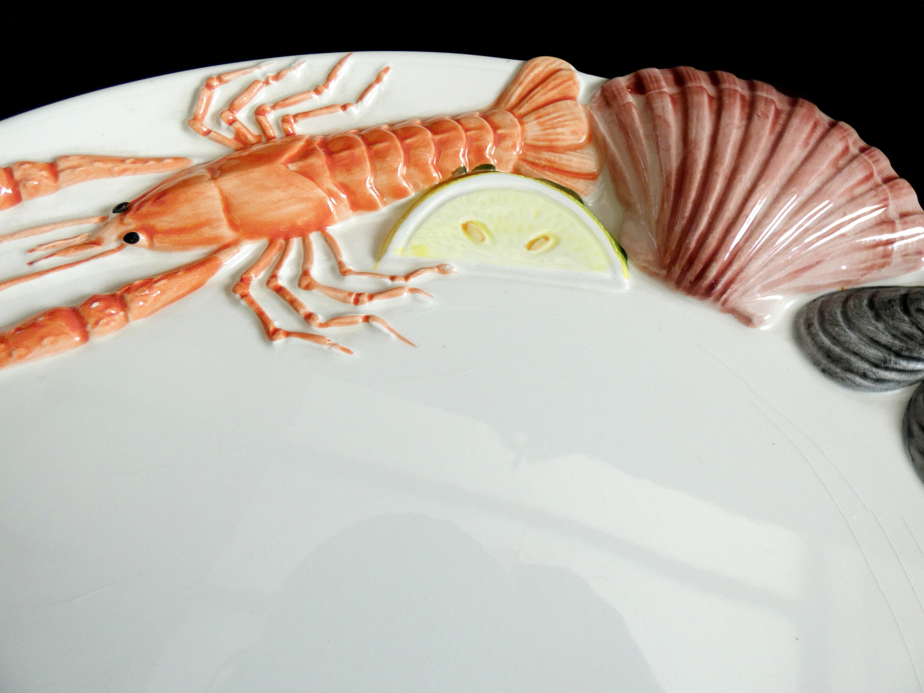 1 Vintage large Lobster Plate, Fish Serving Platter, Seafood Serving