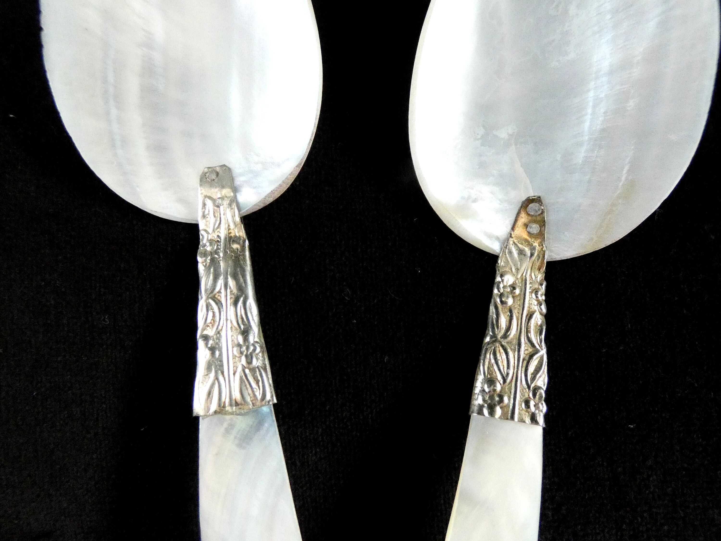 Antique Mother of Pearl Caviar Spoon, Custom French Roe or Caviar Serving Flatware, Vintage