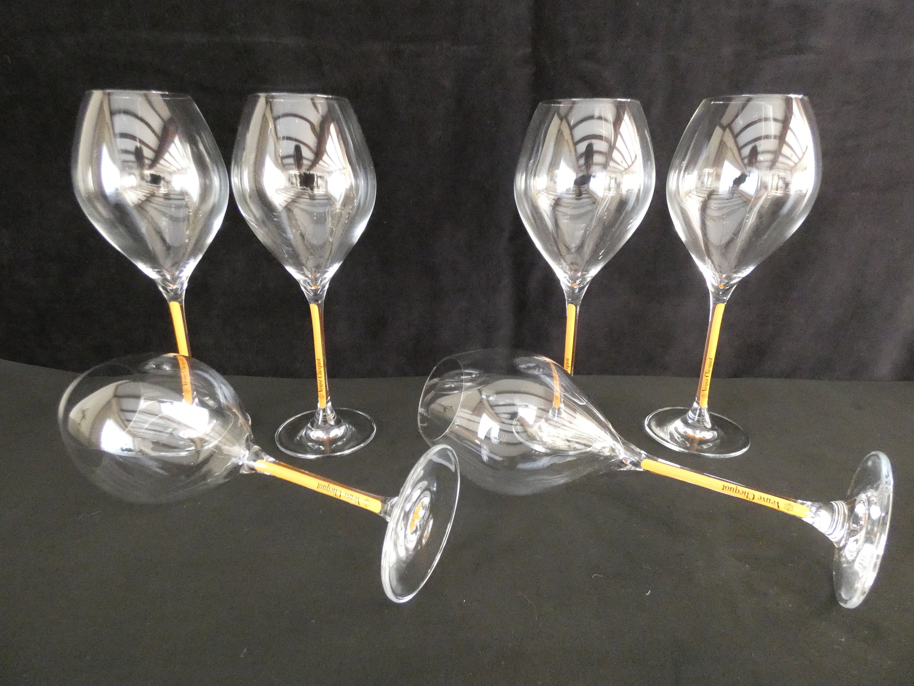 Orange Champagne Flutes Veuve Cliquot, per glass – Vivid Hue Home