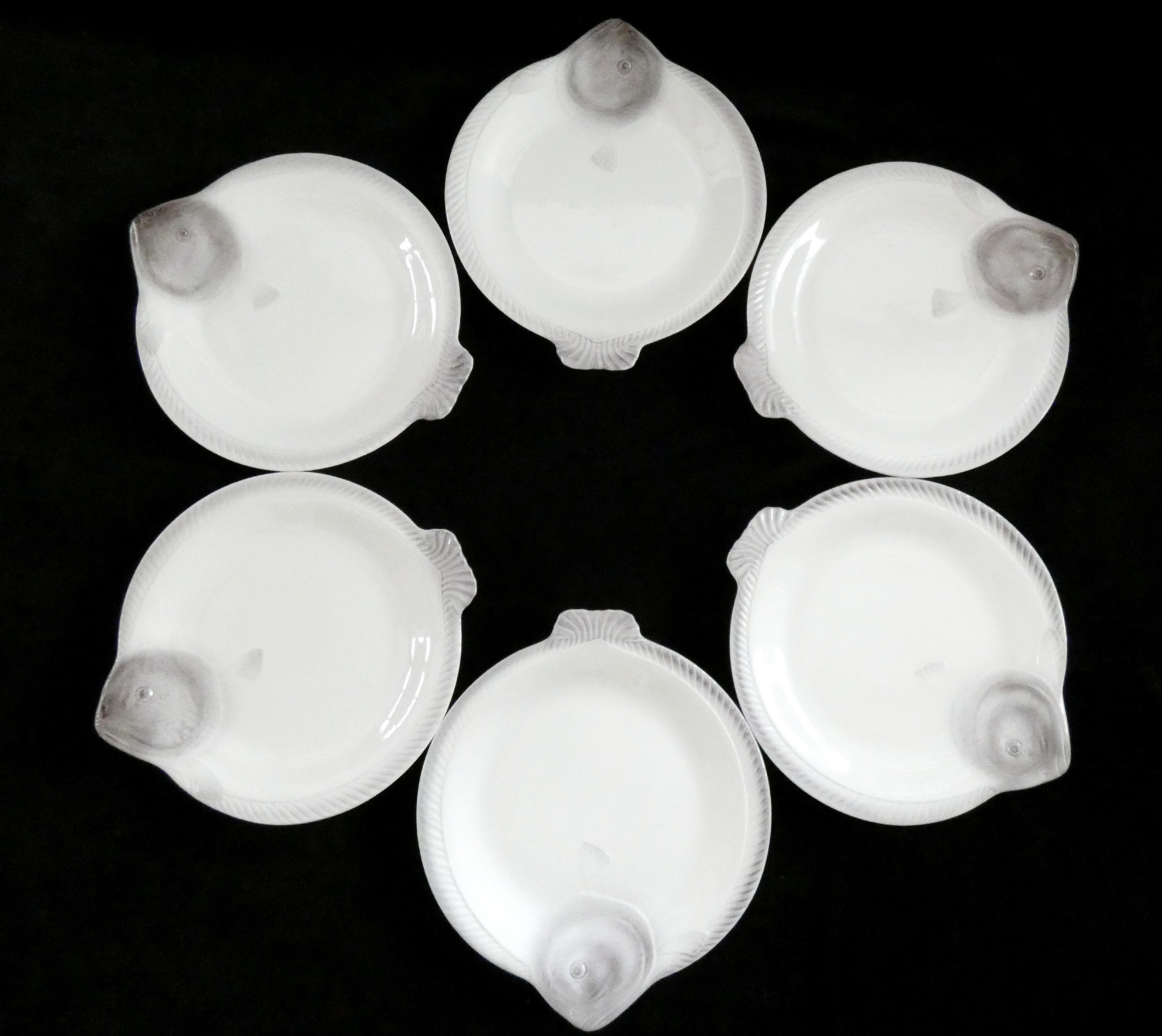 6 Vintage Waechtersbach Fish Shape Plates Antique West Germany