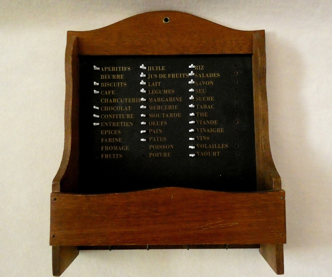 Vintage French Shopping List Wooden Reusable Grocery List Memory 