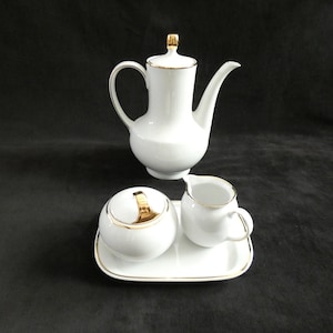 Theeservies koffie porselein Duitsland Beieren, Winterling Bavaria koffieservies Vintage theeservies Wit koffieservies, Duitsland kwaliteitsporselein