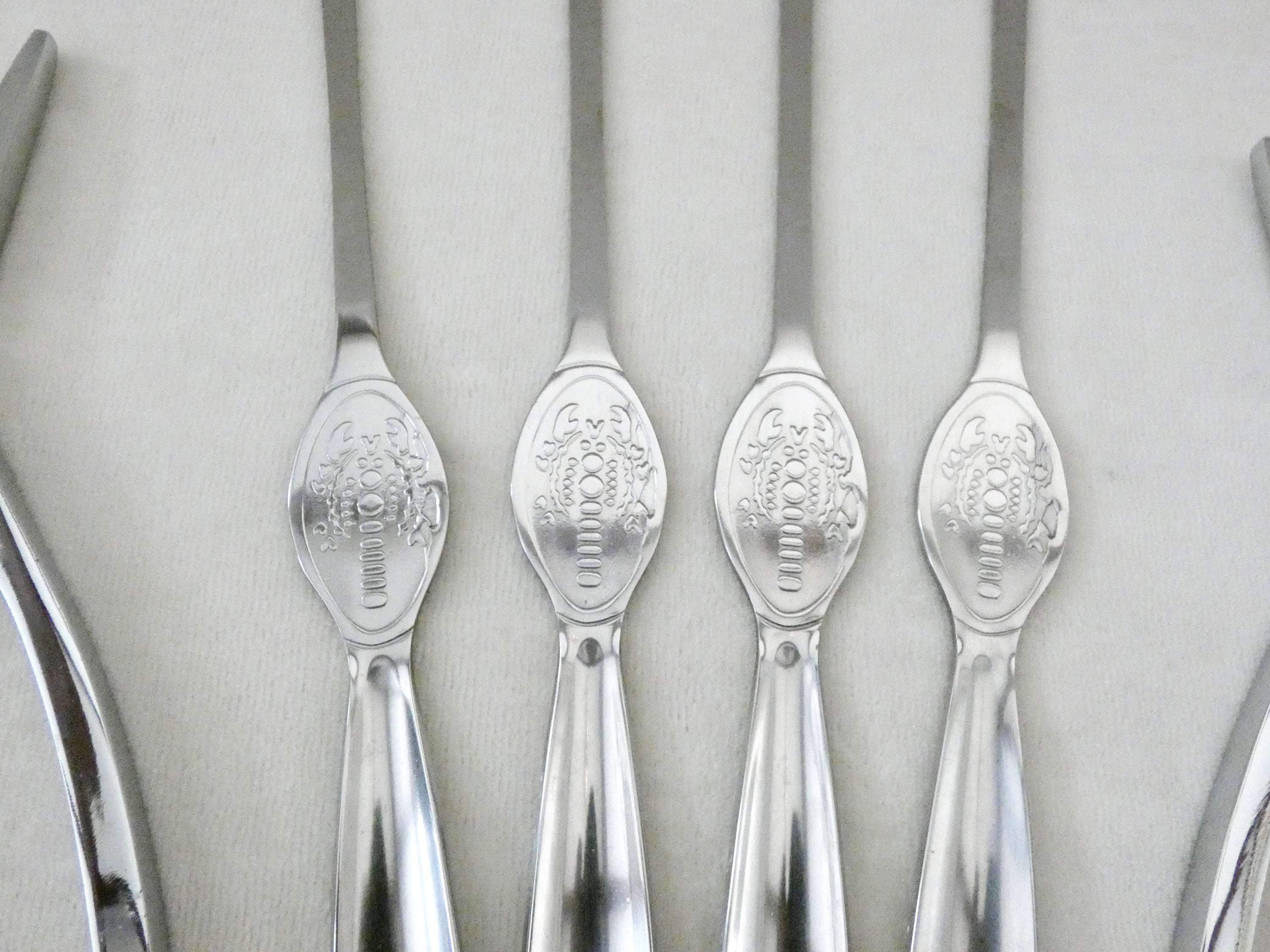 Vintage French Lobster Crackers Crab Forks Picks Stainless Steel