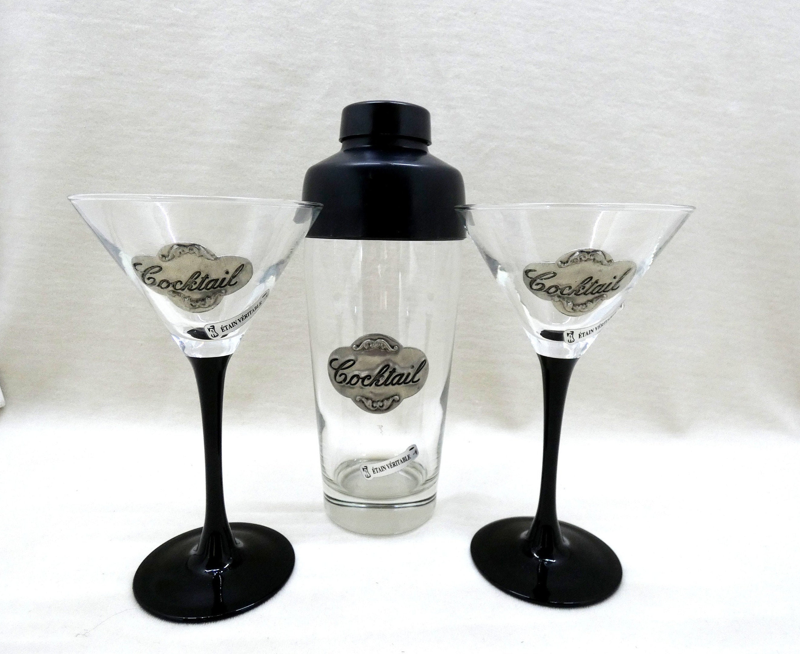 Vintage French Cocktail Shaker, Luminarc Martini Shaker, Retro Cocktail