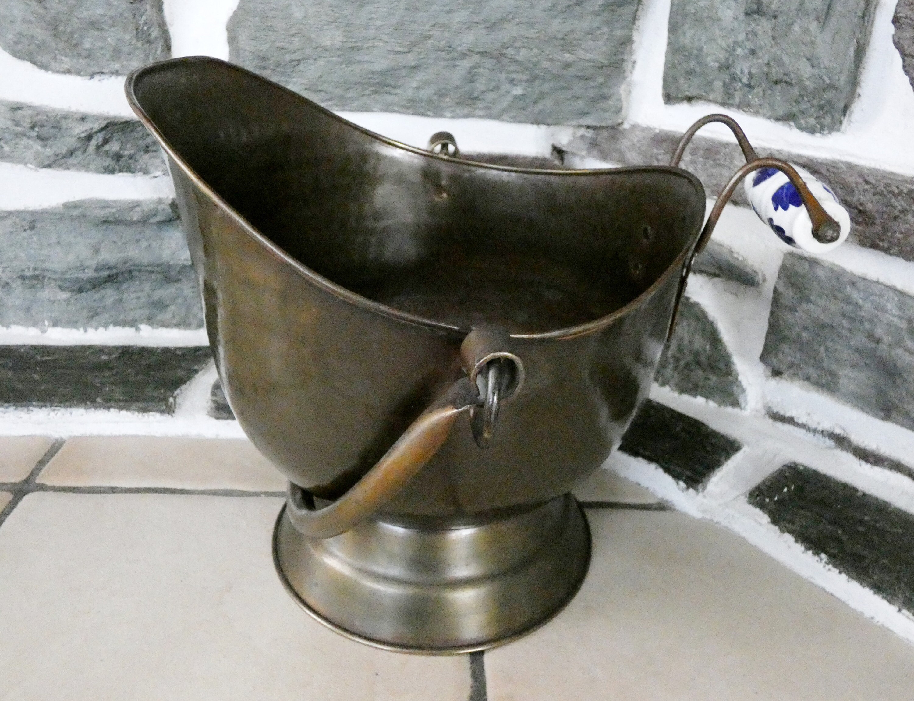 Vintage Dark Brass Copper Planter French Jardeniere Pot Retro Coal