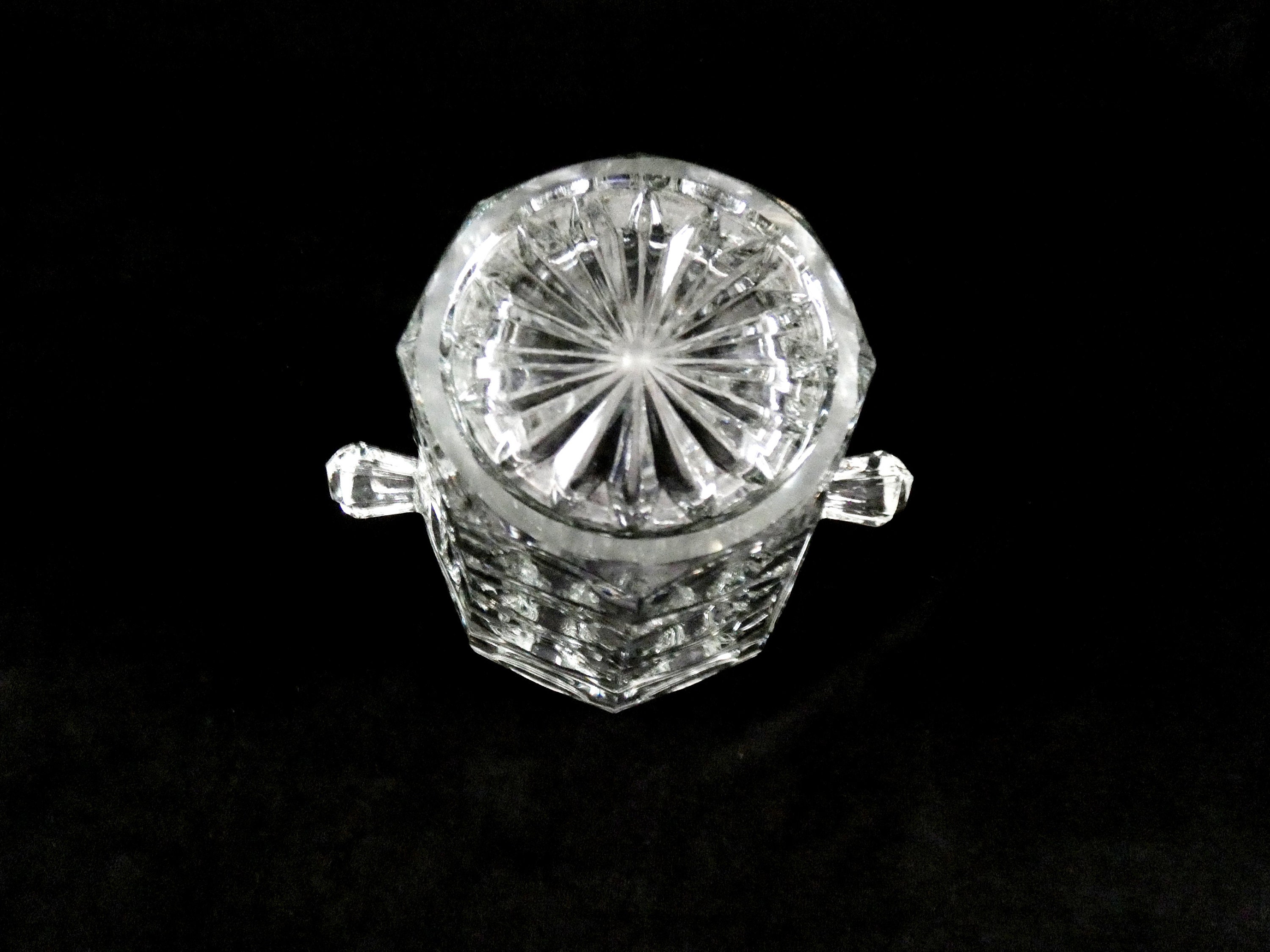 Vintage Heavy Glass Ice Bucket Art Deco Ice Bucket Etsy