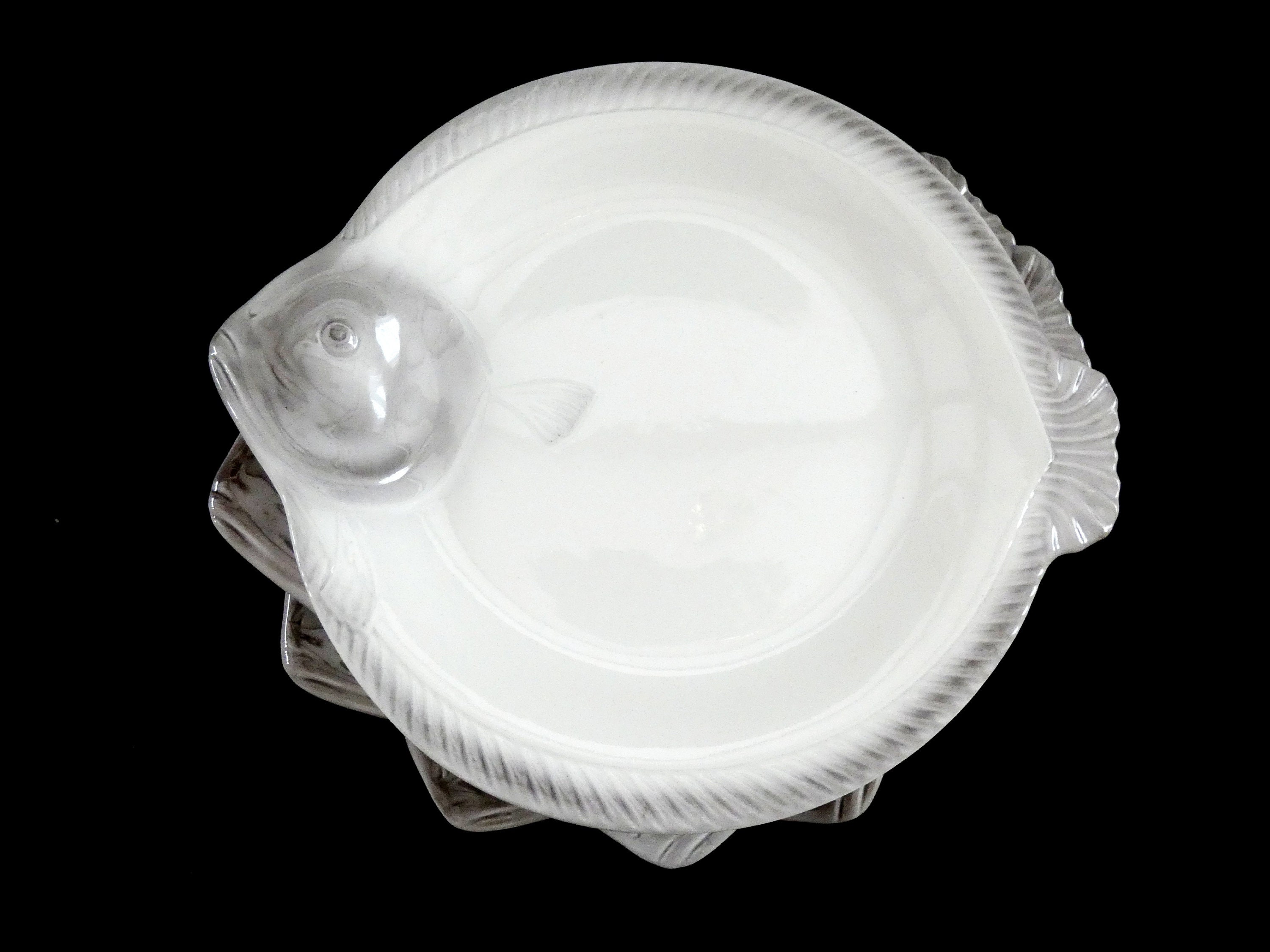 6 Vintage Waechtersbach Fish Shape Plates, Antique West Germany