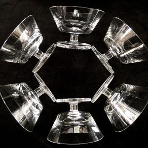 6 Vintage Peill Putzler Germany Crystal Glasses Mid Century Dessert Ice Cream Coupes