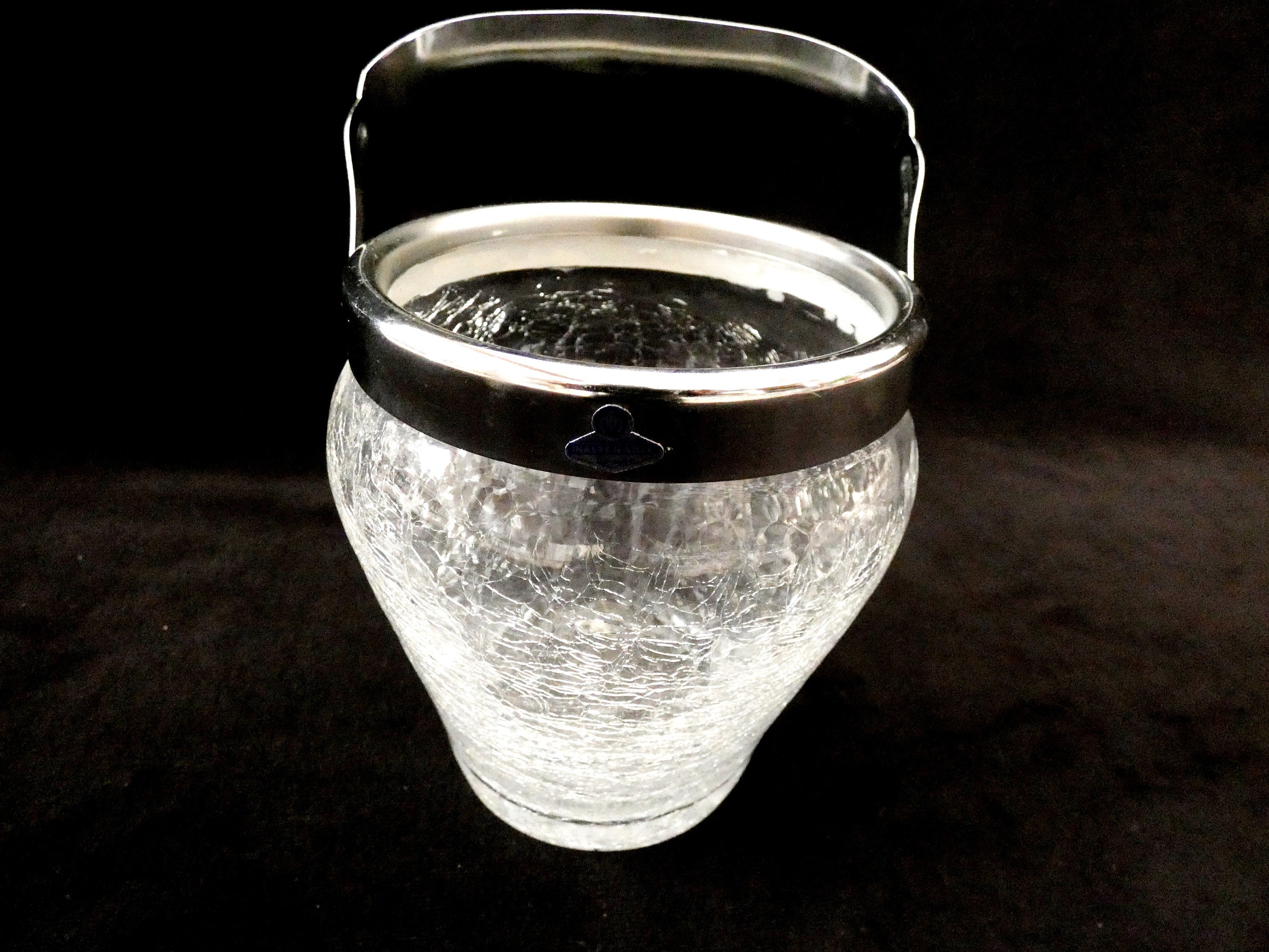 Vintage Crackled Glass Ice Bucket DeMeyere, Bar Accessories Demeyere