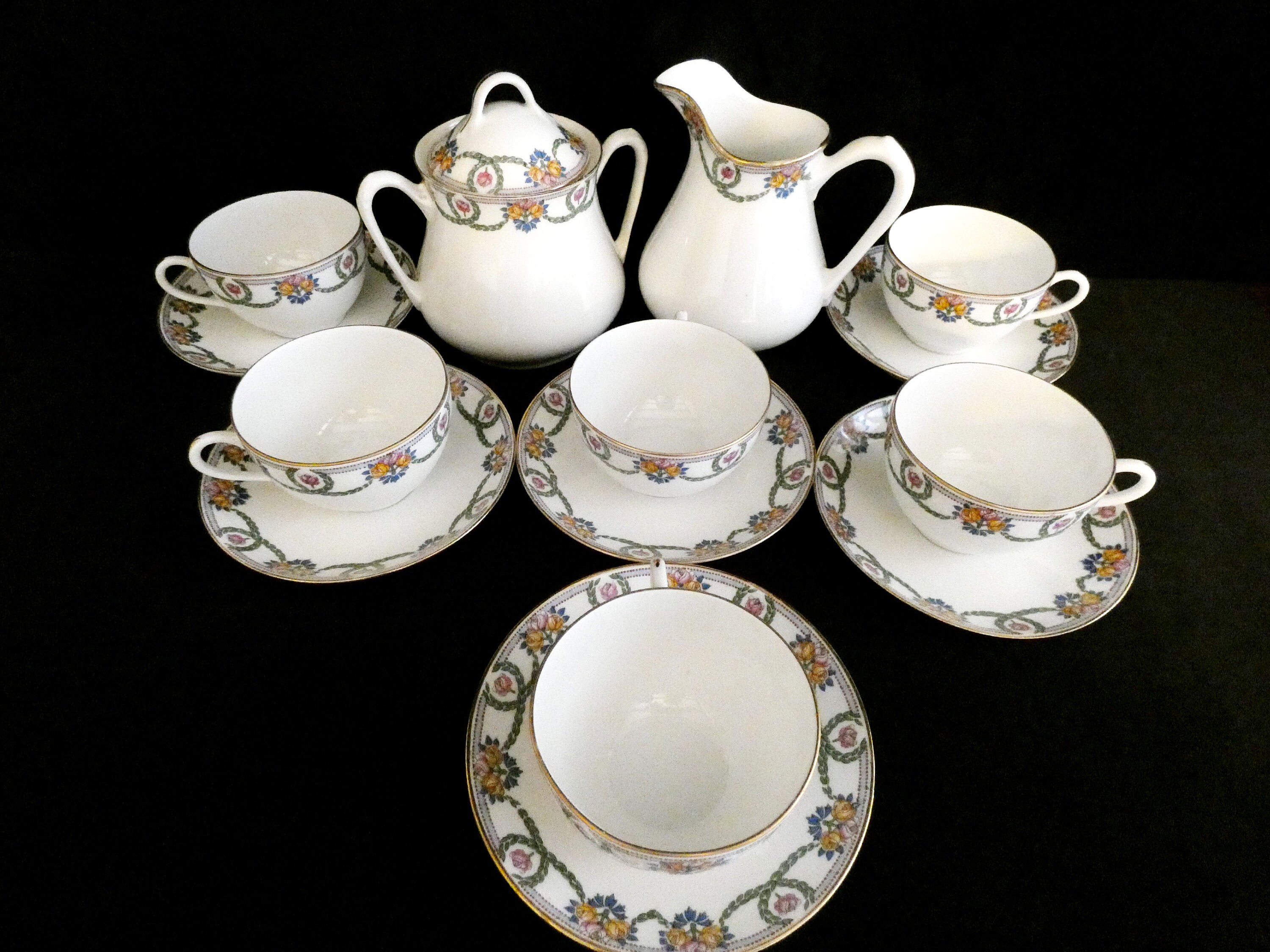 Limoges Porcelain Coffee Set, Vintage French Coffee Service, Vintage