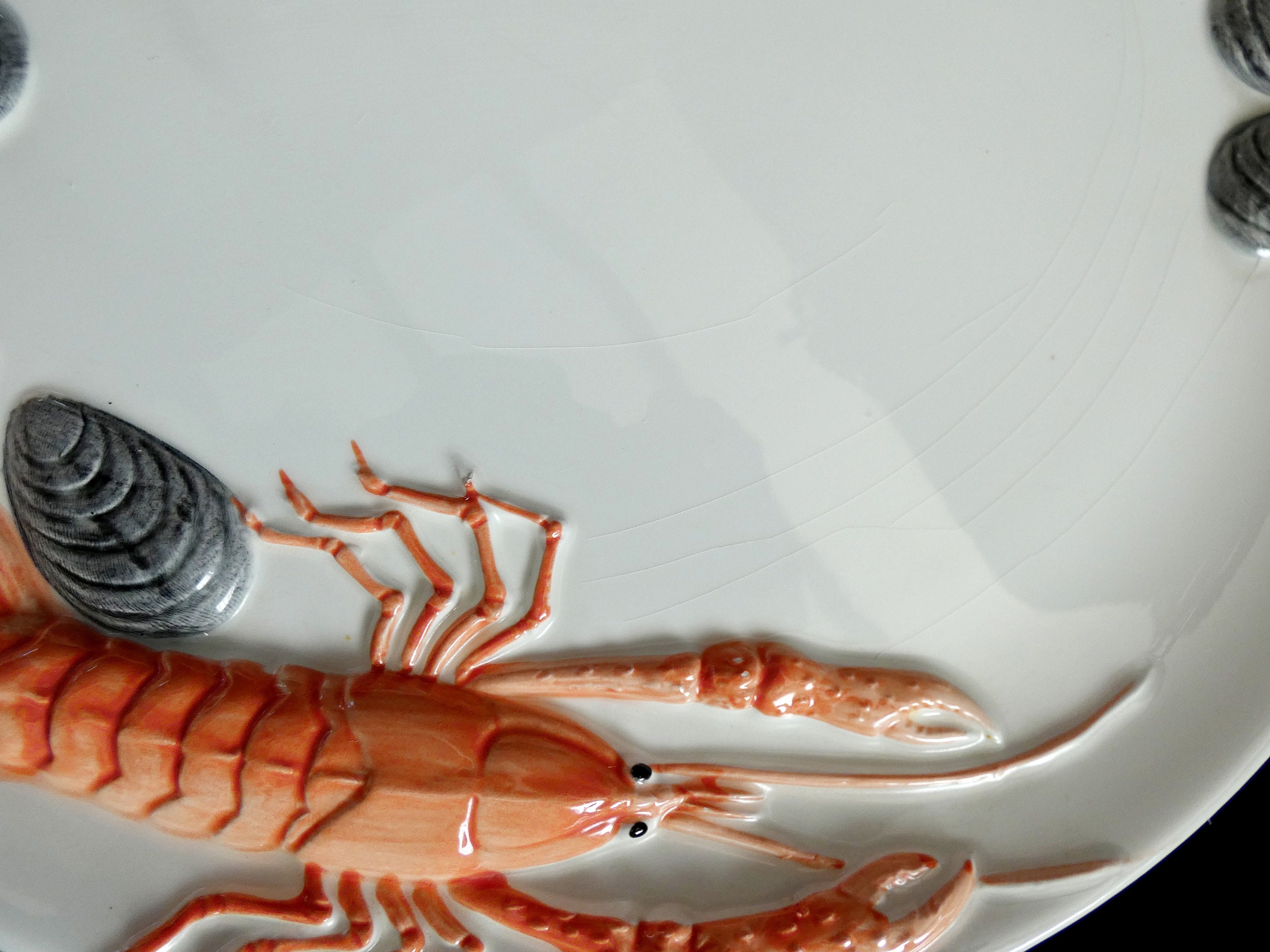 1 Vintage large Lobster Plate, Fish Serving Platter, Seafood Serving