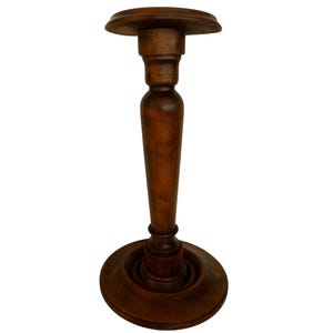 Antique French Plant Stand Statue Display Wooden Tall Plinth Stand Flower Pot Pedestal Oak Vase Holder Column Early 20th century