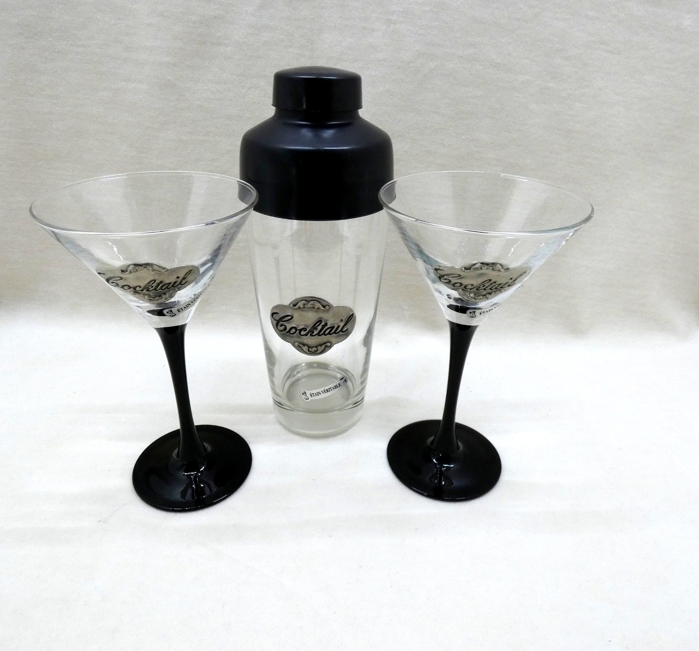 Vintage French Cocktail Shaker, Luminarc Martini Shaker, Retro Cocktail