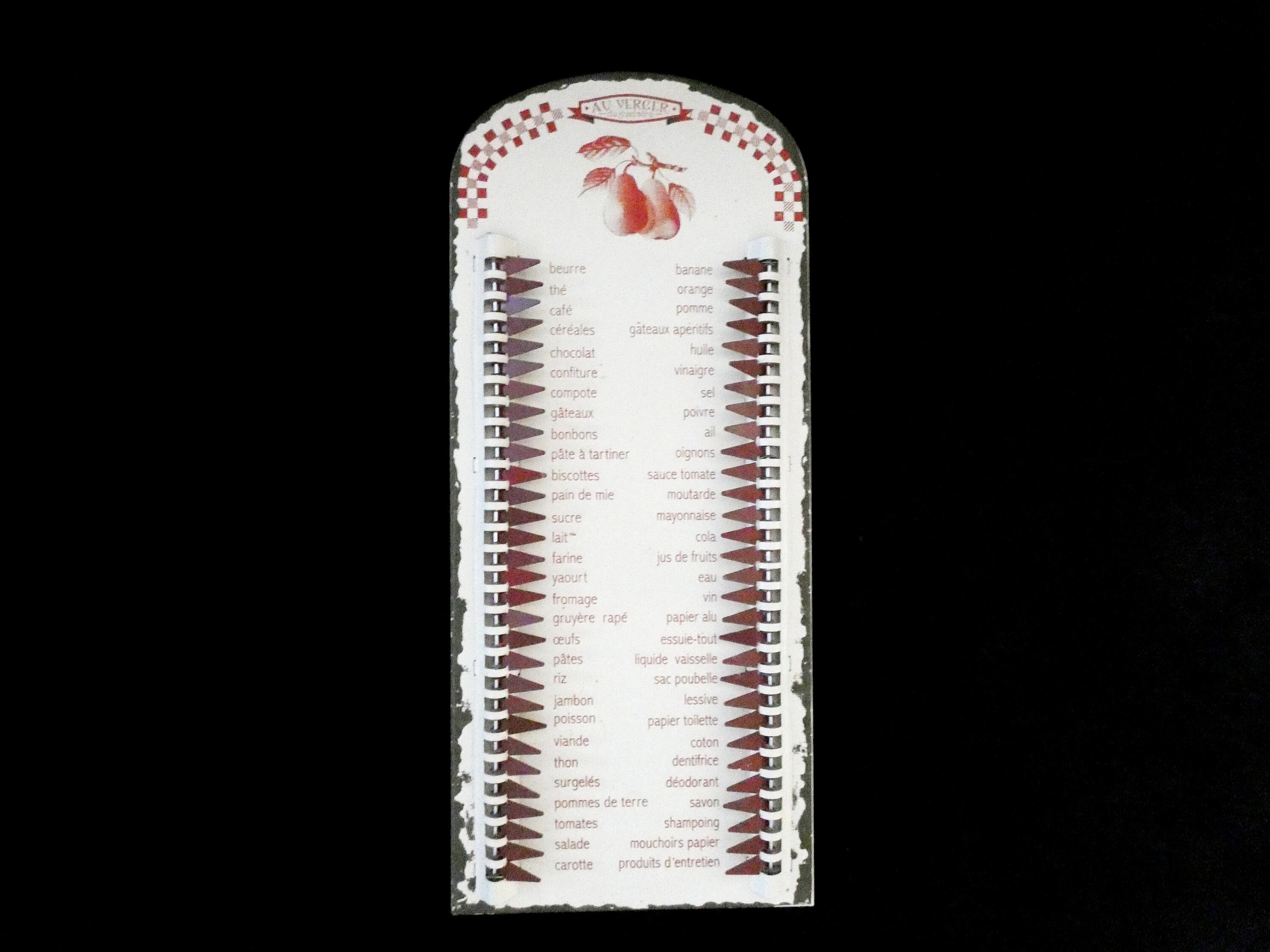 Vintage Metal Shopping List, French Grocery List, Reusable Shopping