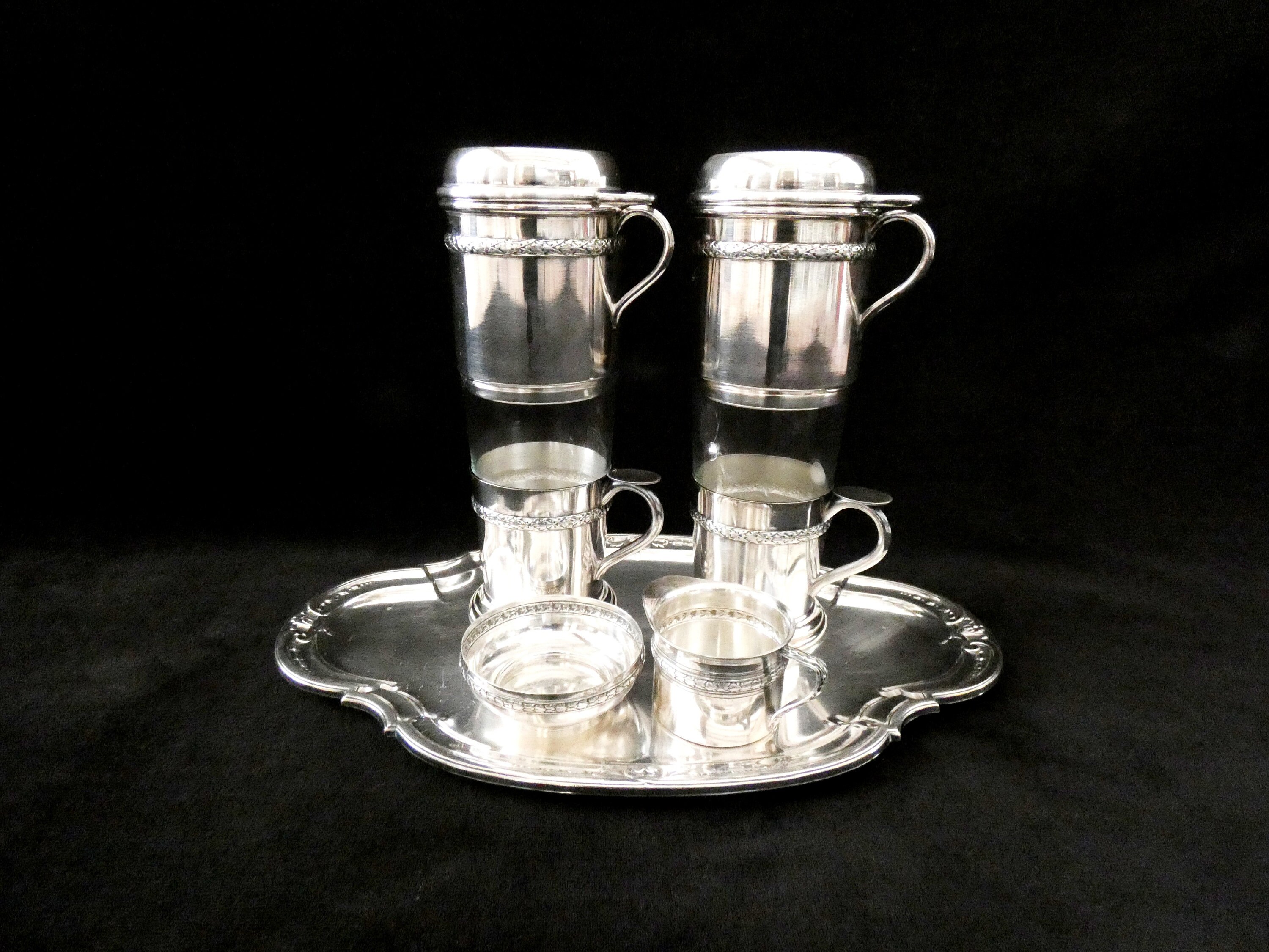 Orfèvrerie Carmen France Silver Plated Coffee Dubelloire, Antique