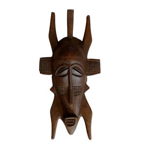 Authentic African Tribal Art Mask Kpelie Senufo Ritual Mask Vintage Exotic Wood Mali African Arts