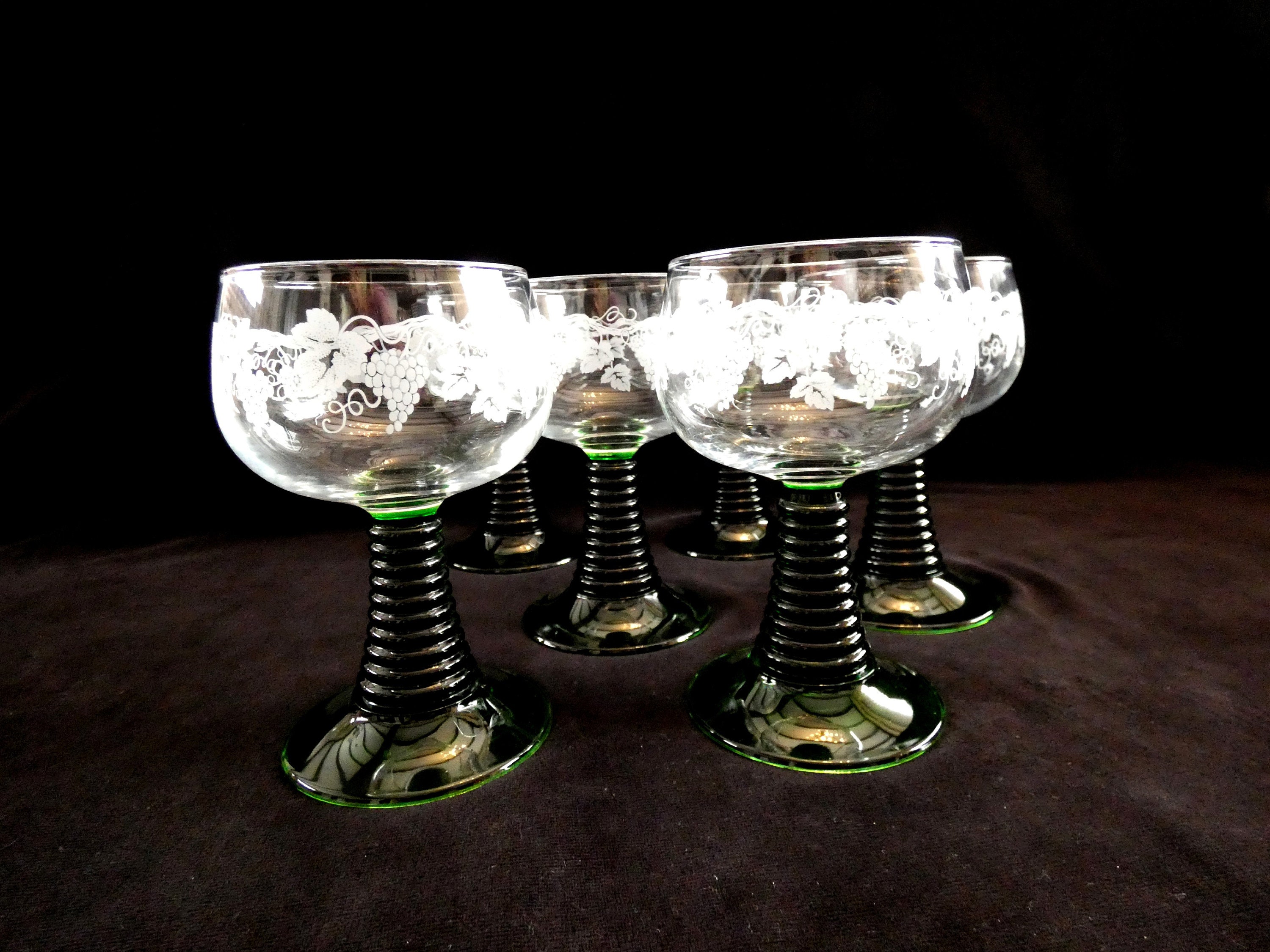 6 Vintage French Glasses Luminarc Roemer, Retro Champagne Glasses