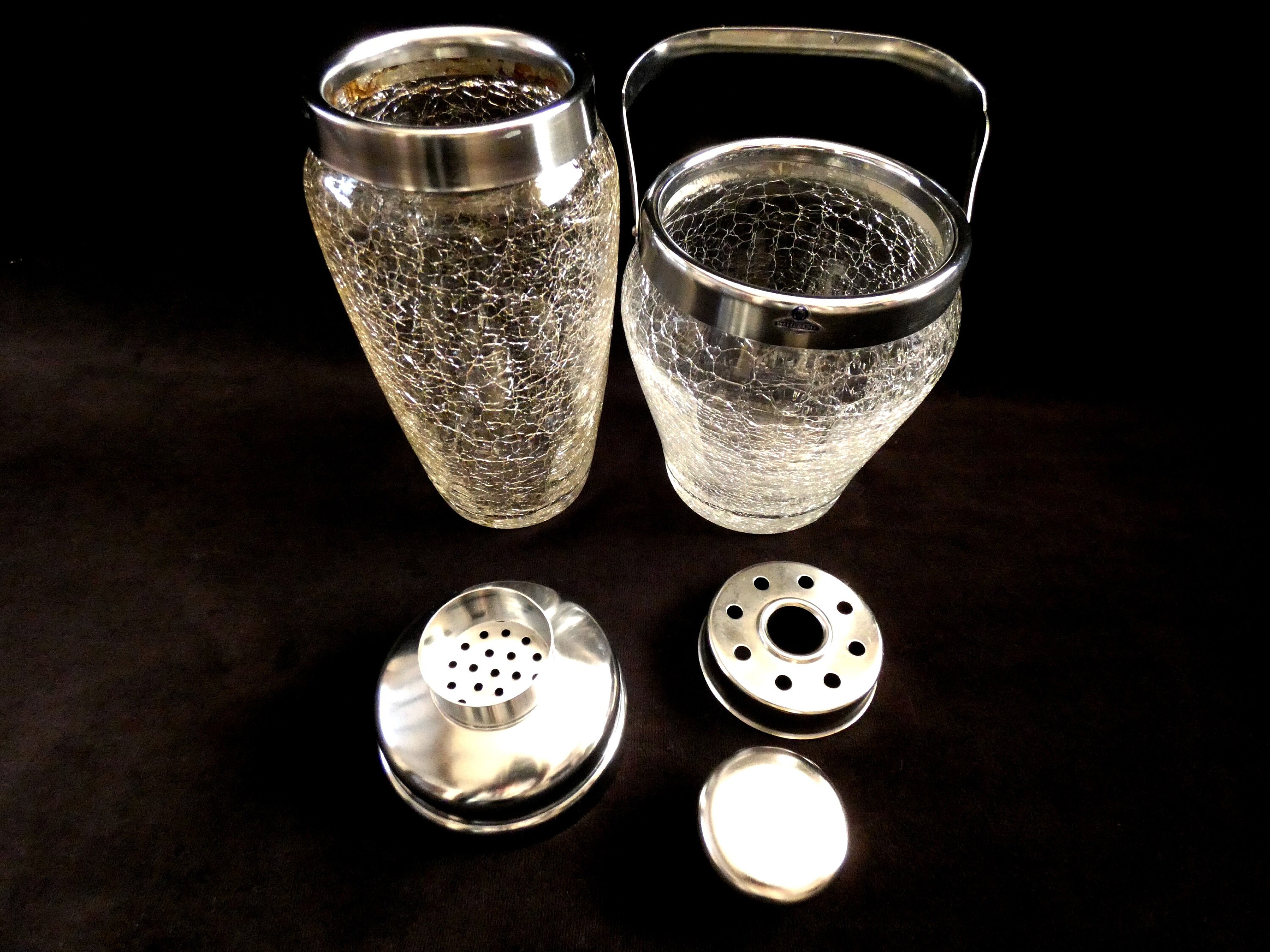 Vintage Crystal Cocktail Shaker DeMeyere Inalterable Crystal Cocktail