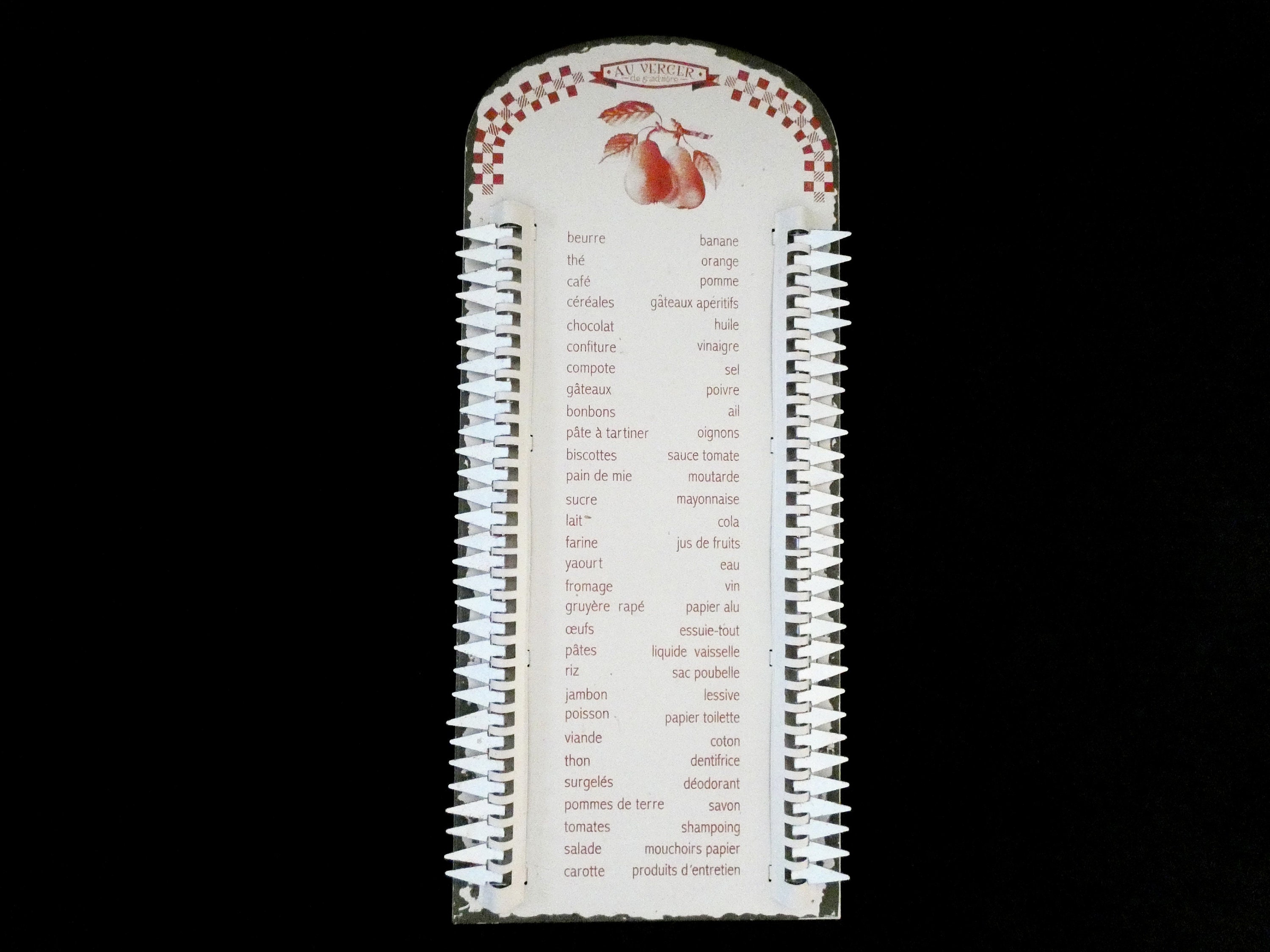 Vintage Metal Shopping List, French Grocery List, Reusable Shopping