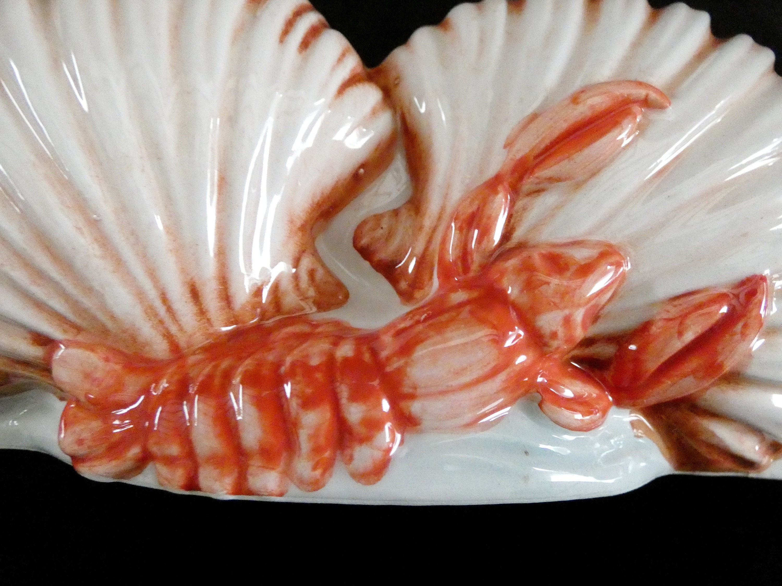 Italian Ceramic Napkin Holder, Vintage Shell Shaped Holder, Hand