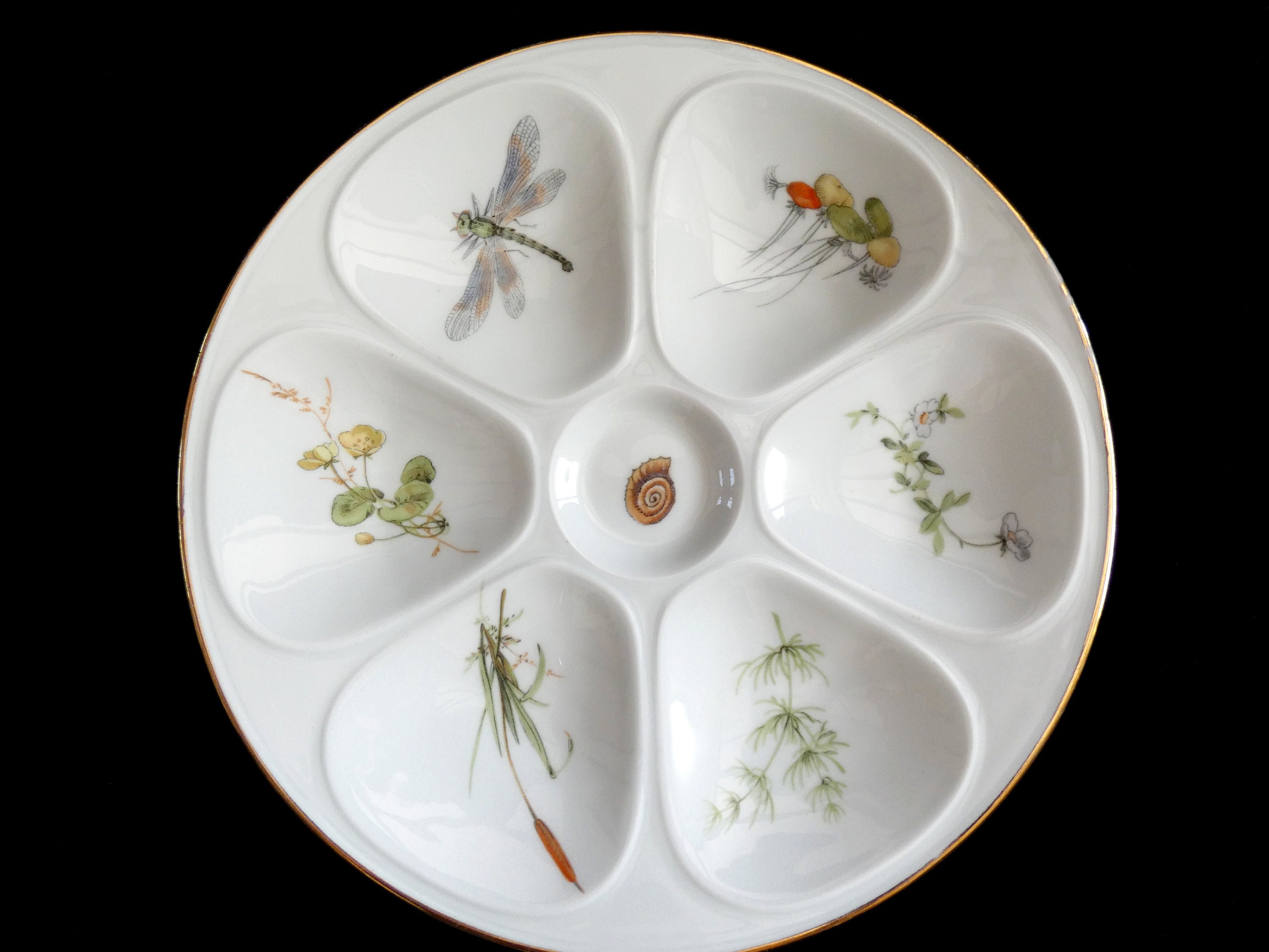 Lourioux Foecy Oyster Plates, Vintage French Oyster Plates, Rare White