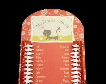 Vintage French shopping list metal and wood Ne pas oublier reusable Grocery liste Des courses French Memory reminder board