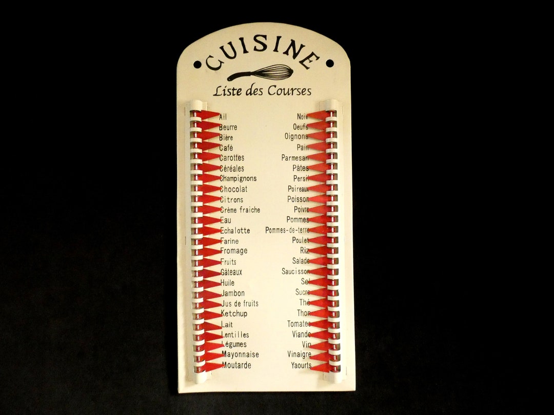 Metal Grocery List Vintage French Shopping List Liste Des Courses Ne metal-grocery-list-vintage-french-shopping-list-liste-des-courses-ne