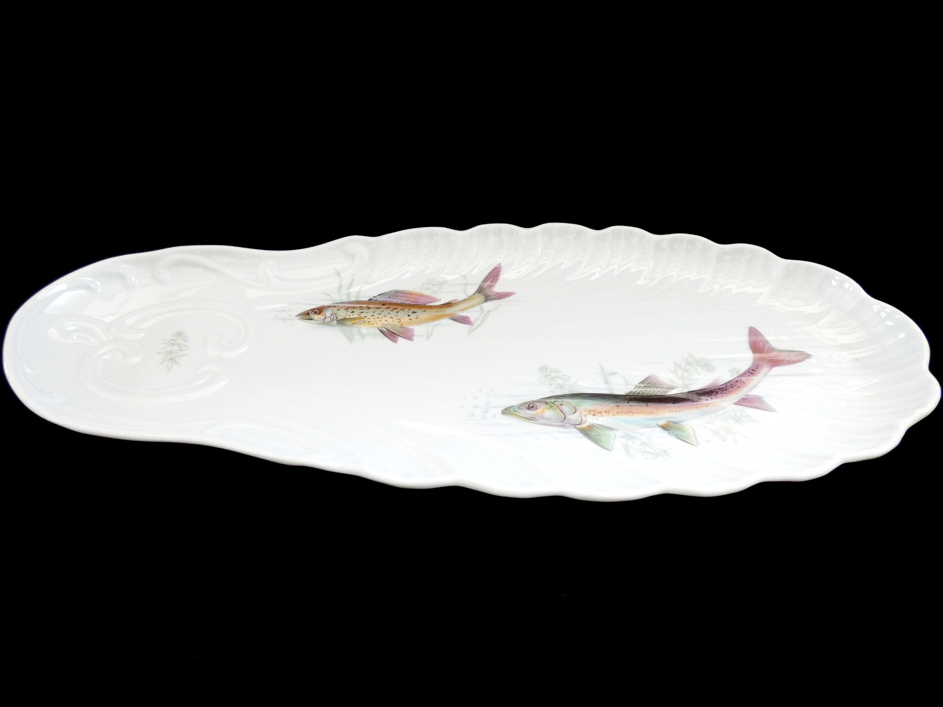 limoges porcelaine de sologne large shell fish design plates decorative.scallop 