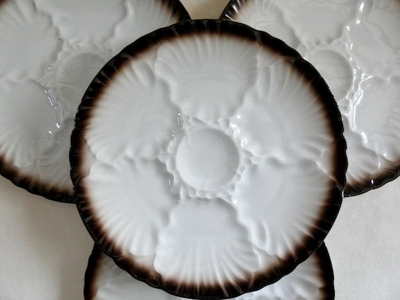 VINTAGE ORFINOX ART POTTERY OYSTER PLATE TEXTURED ALSACE FRANCE EX COND VINTAGE ORFINOX ART POTTERY OYSTER PLATE TEXTURED ALSACE FRANCE EX COND