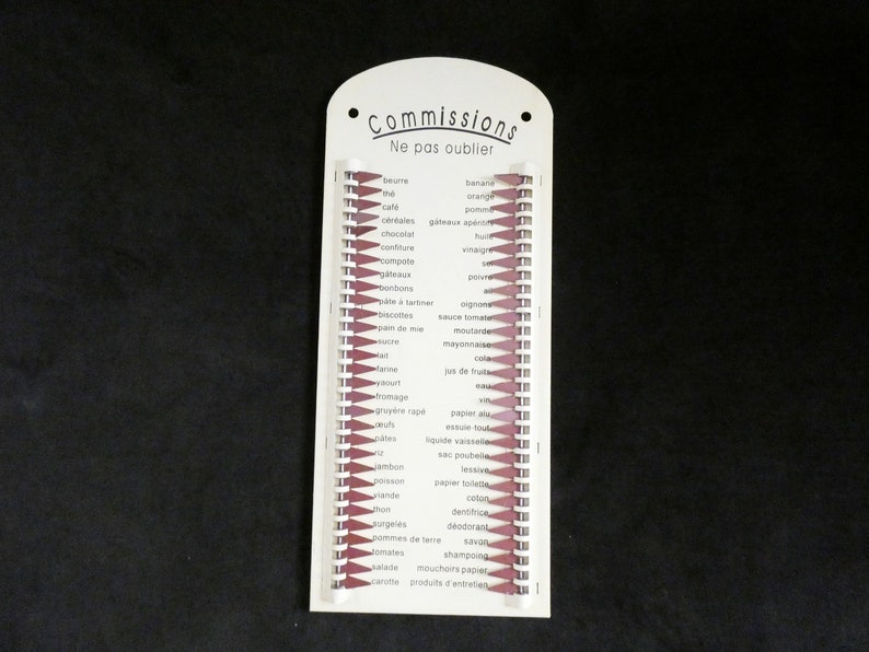 Vintage Shopping List Metal Grocery List Ne Pas Oublier Etsy