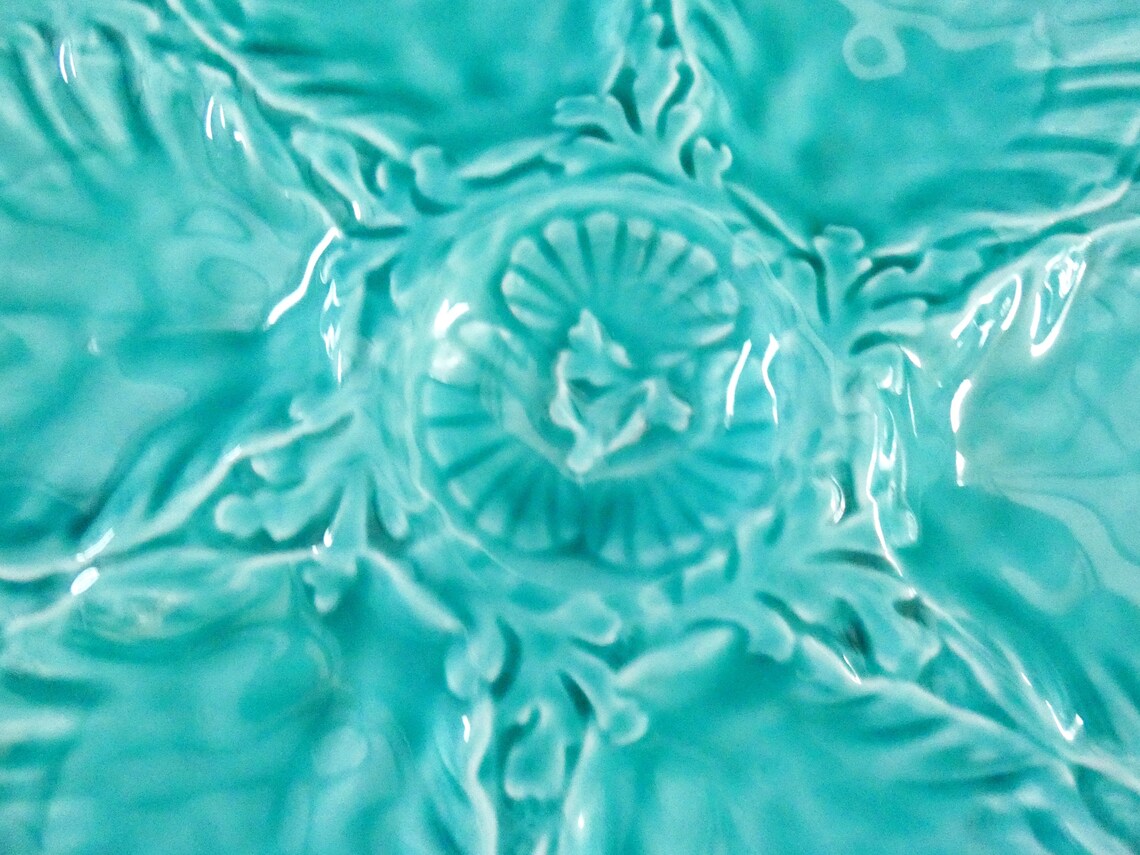 Vintage Gien Oyster Plates French Oyster Platters Majolica Etsy