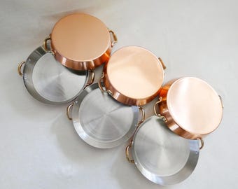 ヴィンテージのミニチュア銅鍋 - キッチンの壁飾り - 非常に小さな