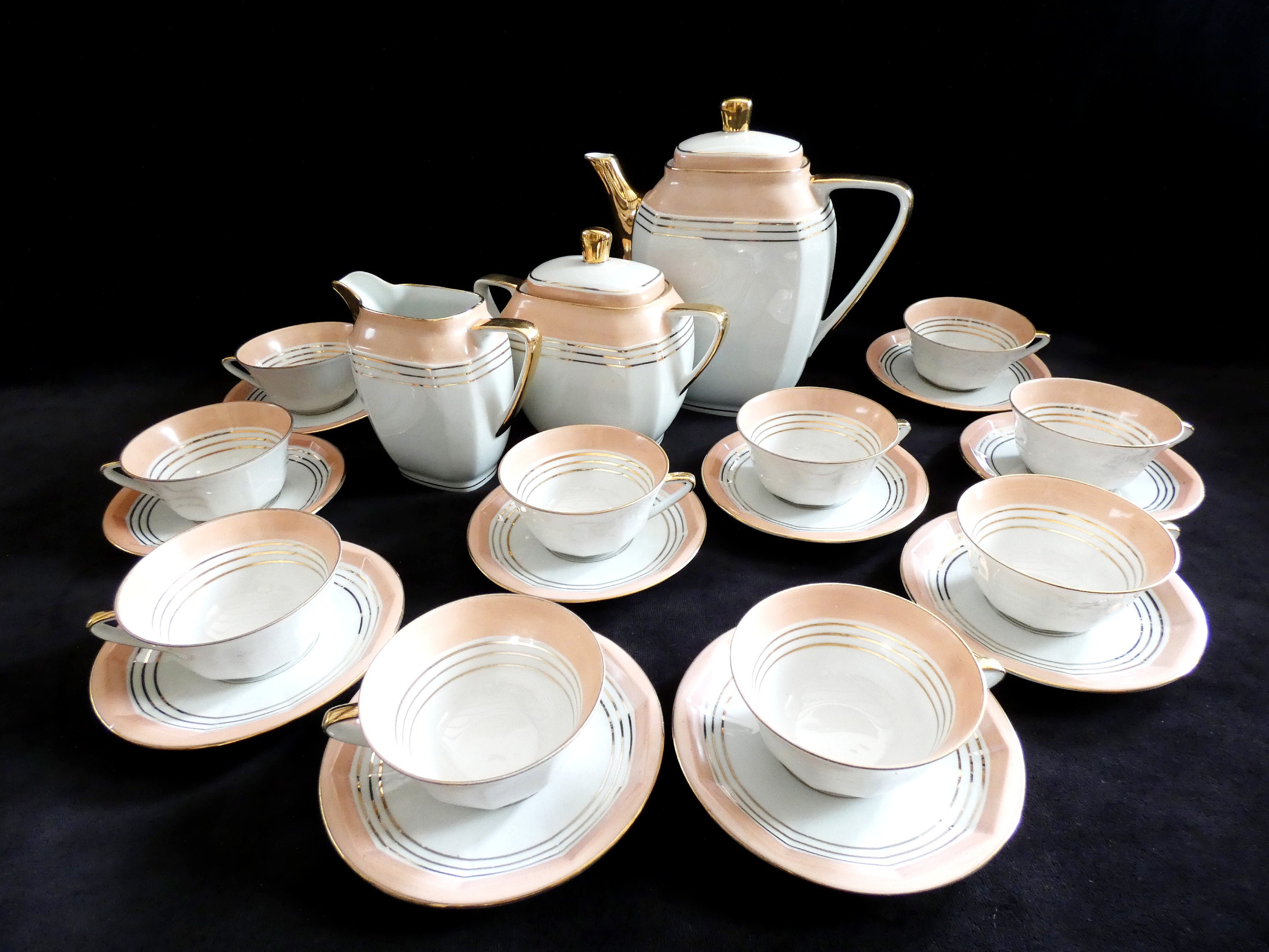 Limoges France, Art Deco Coffee/Tea Set, Vintage French Coffee Set