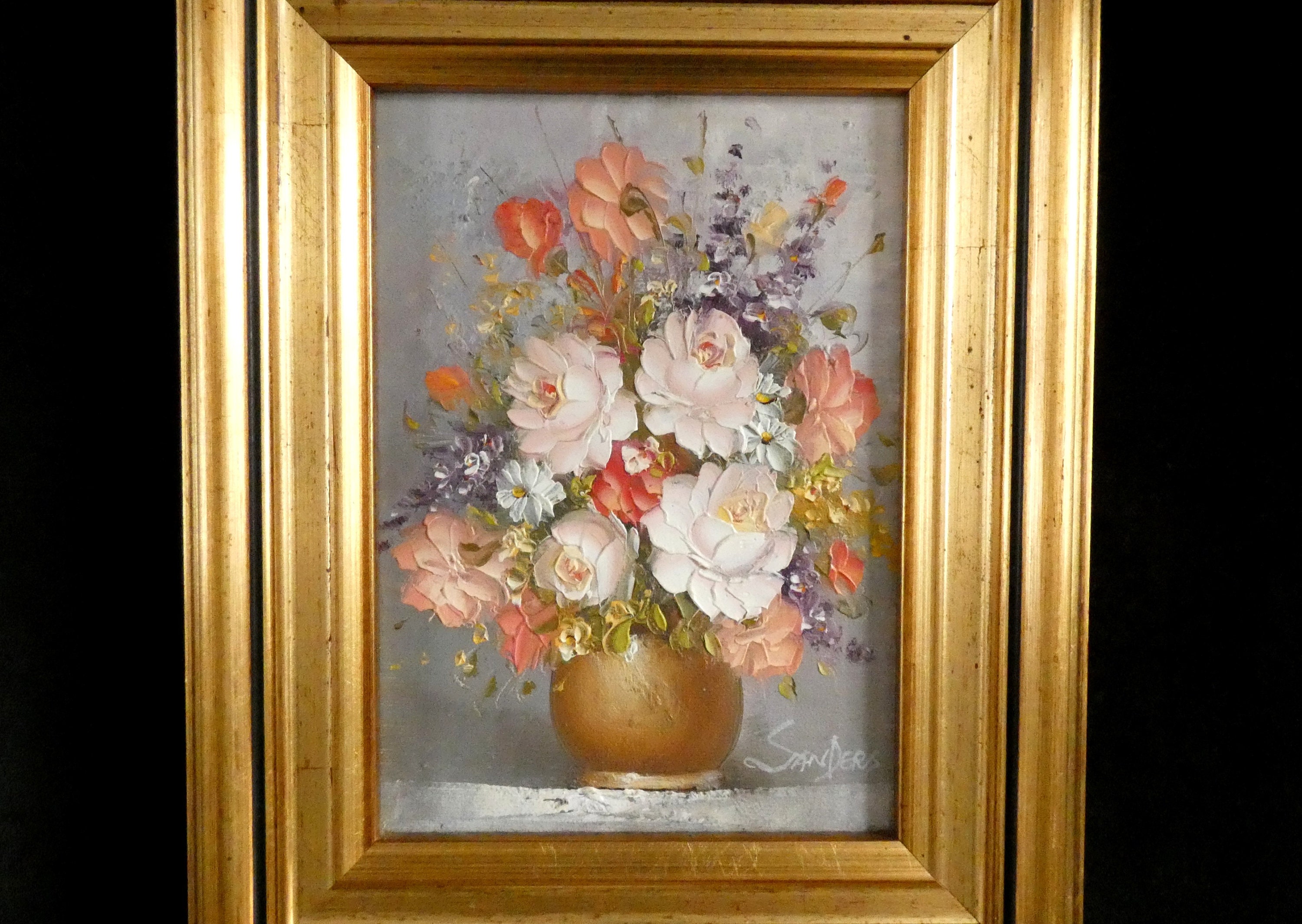 Edmond Sanders 1898 - 1961 Original Still Life Oil Painting Flower