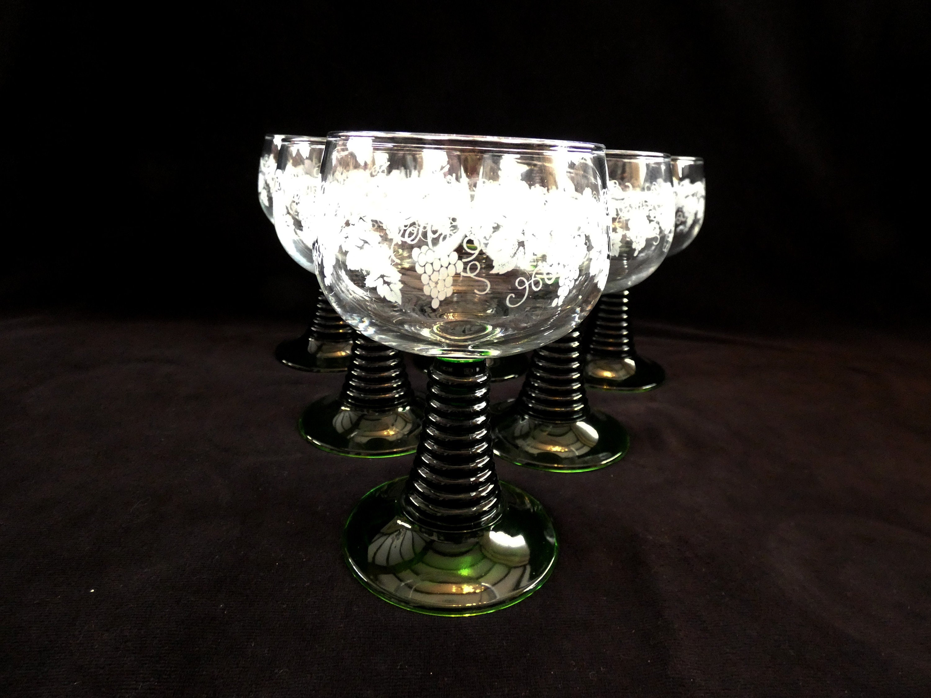 6 Vintage French Glasses Luminarc Roemer, Retro Champagne Glasses