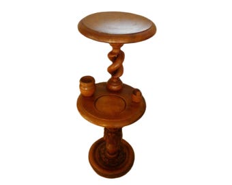 Antique French Carved Plant Stand, Barley Twist Pedestal Display, Renaissance Revival Late 19th Century
