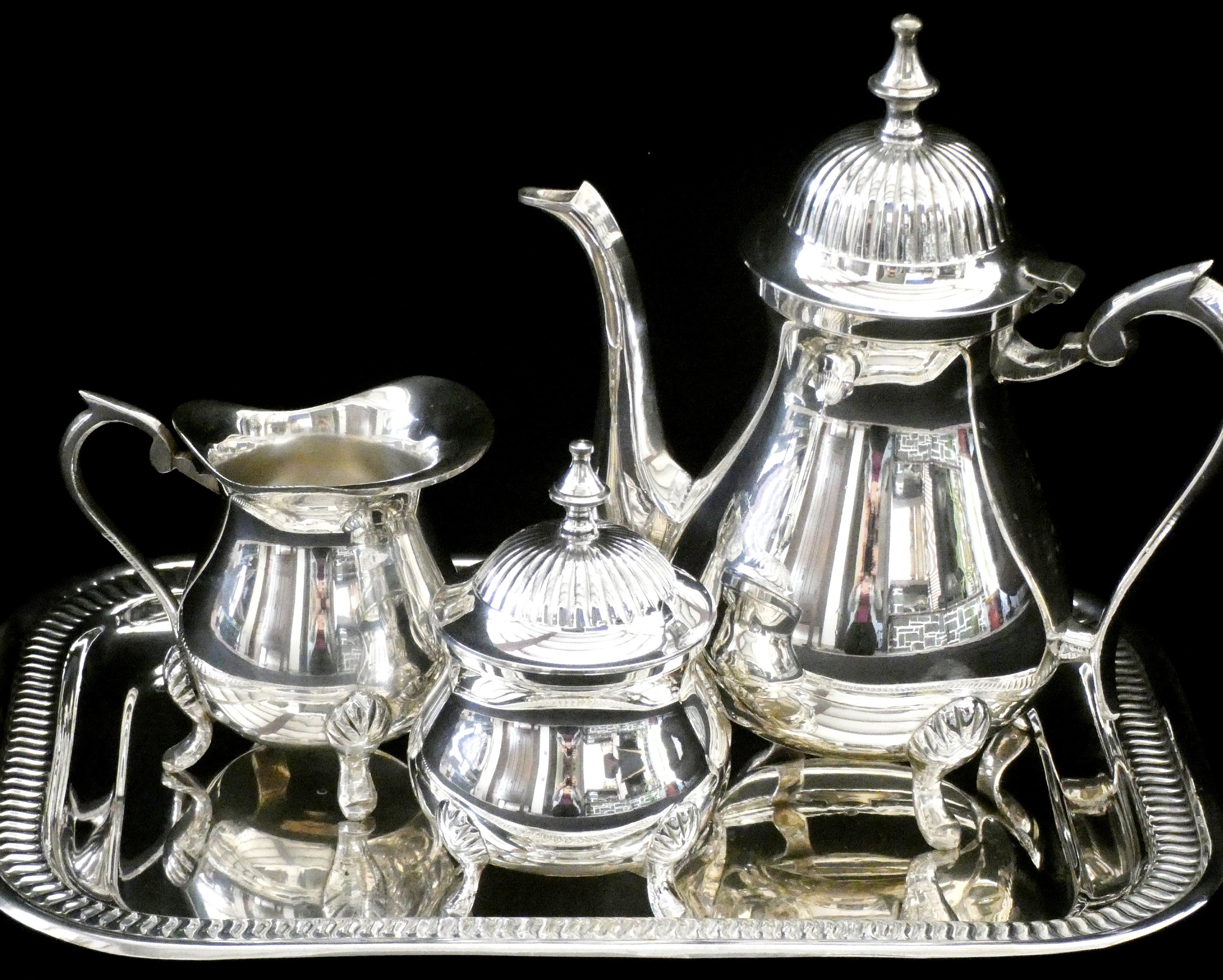 France Louis XV, Vintage French Tea Set Coffee Service, Vintage Silver
