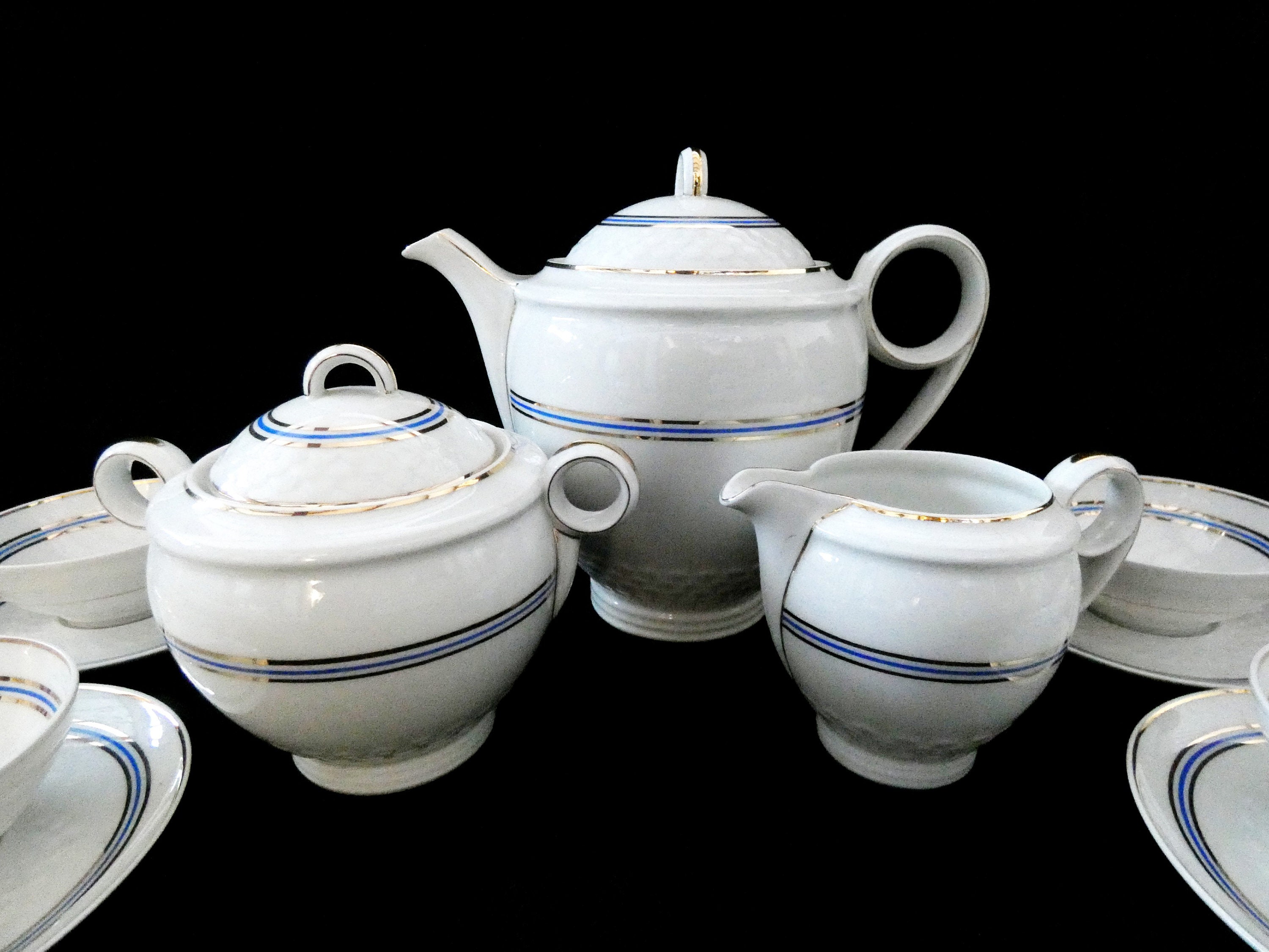 Limoges Union Ceramique Coffee/Tea Set, Vintage French Coffee Set
