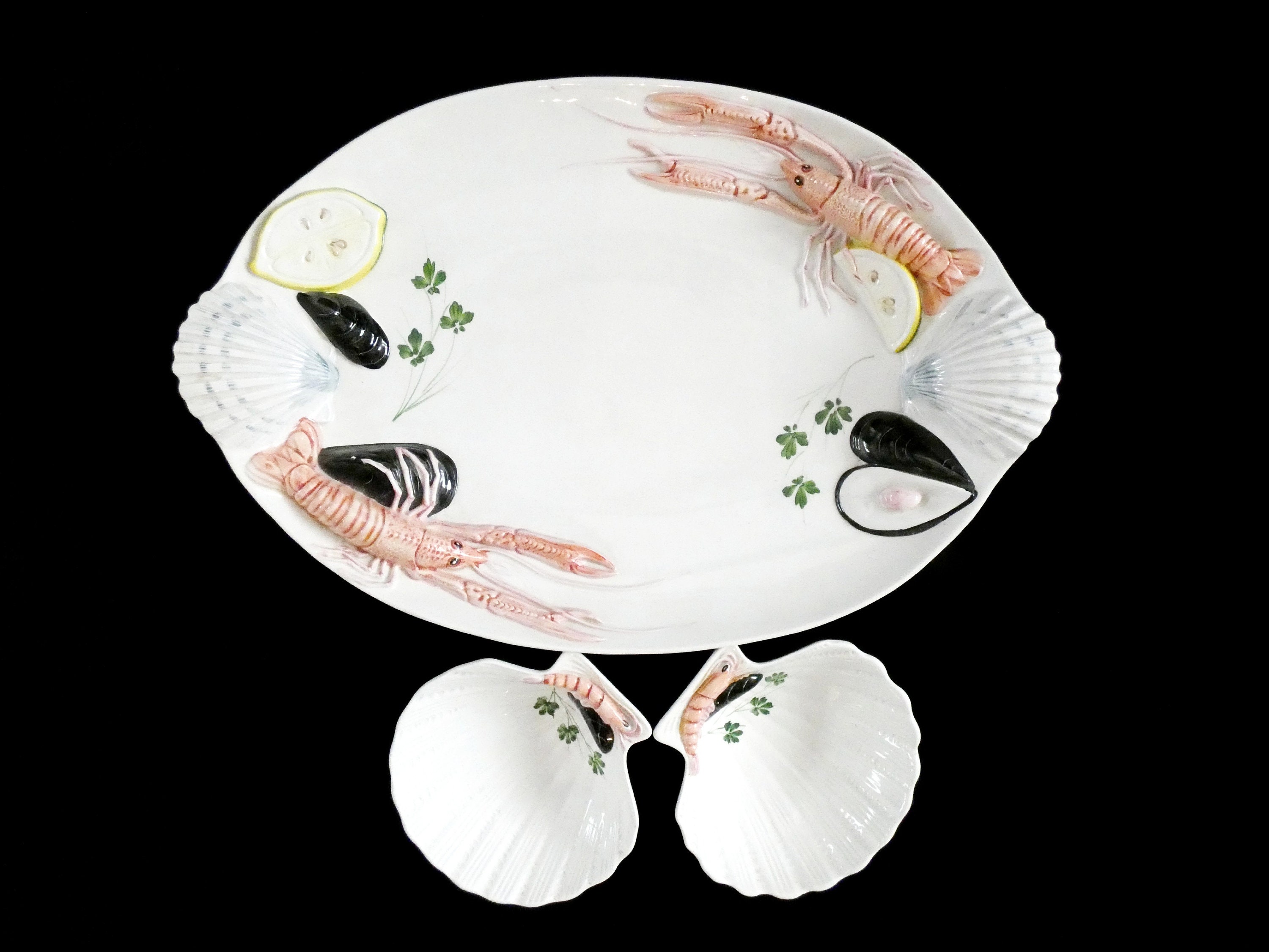 Pottery by V.B.C Cre Art Treviso Italy Seafood Dinnerware Set Etsy