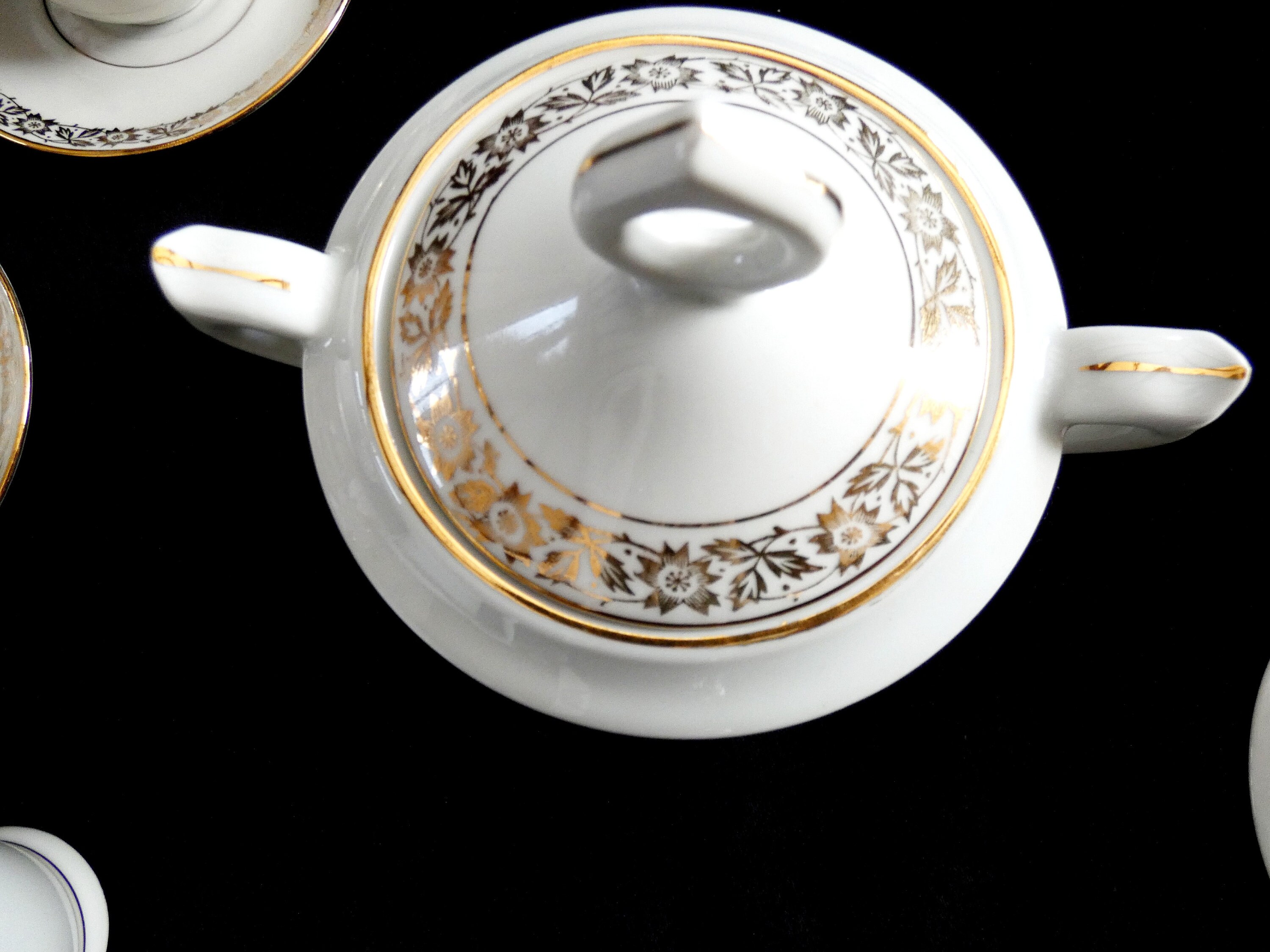 6 Limoges Coffee Cups, Vintage French Coffee Service Limoges China