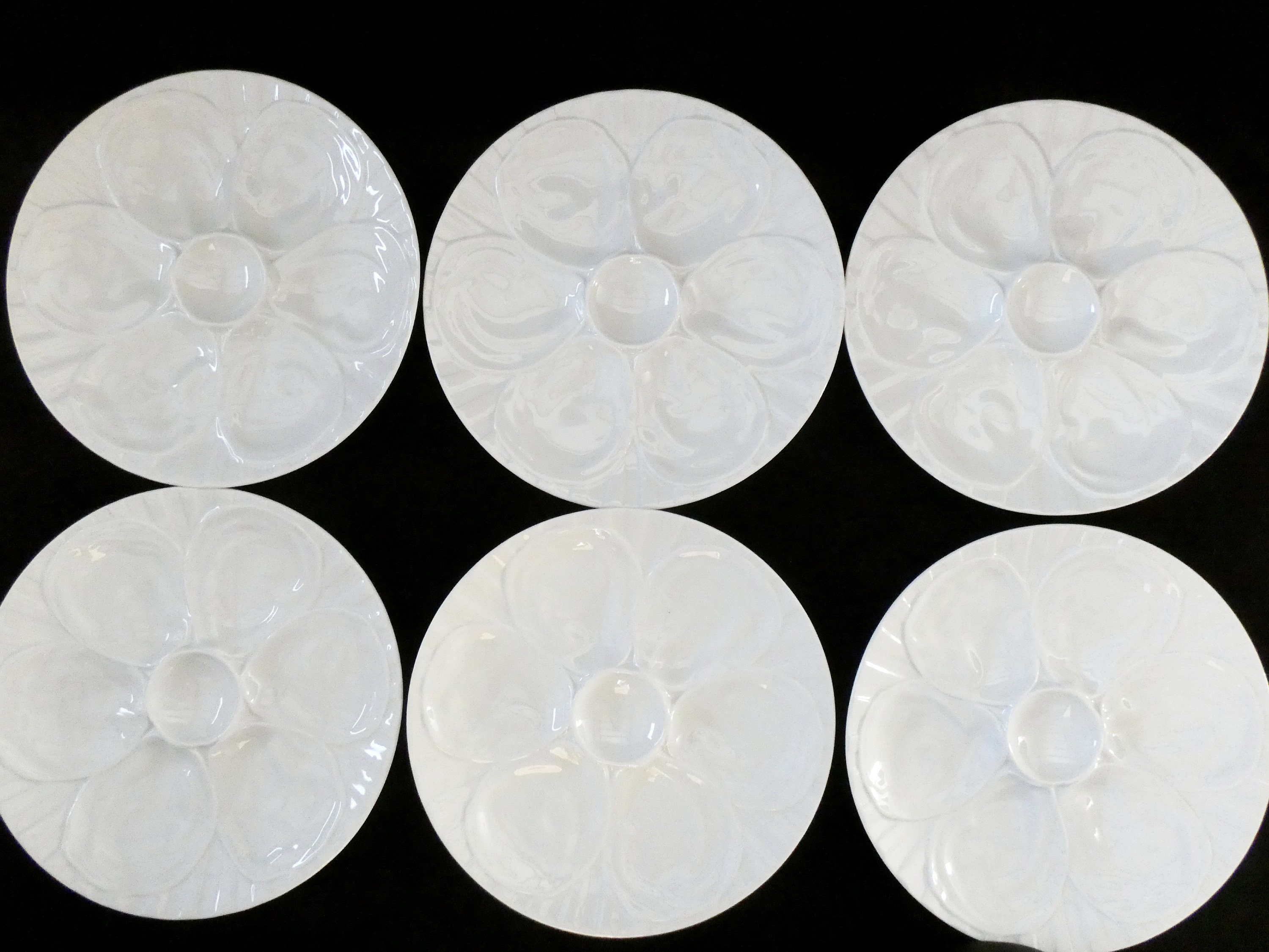 6 Vintage French Pillivuyt Oyster Plates White Oyster Etsy