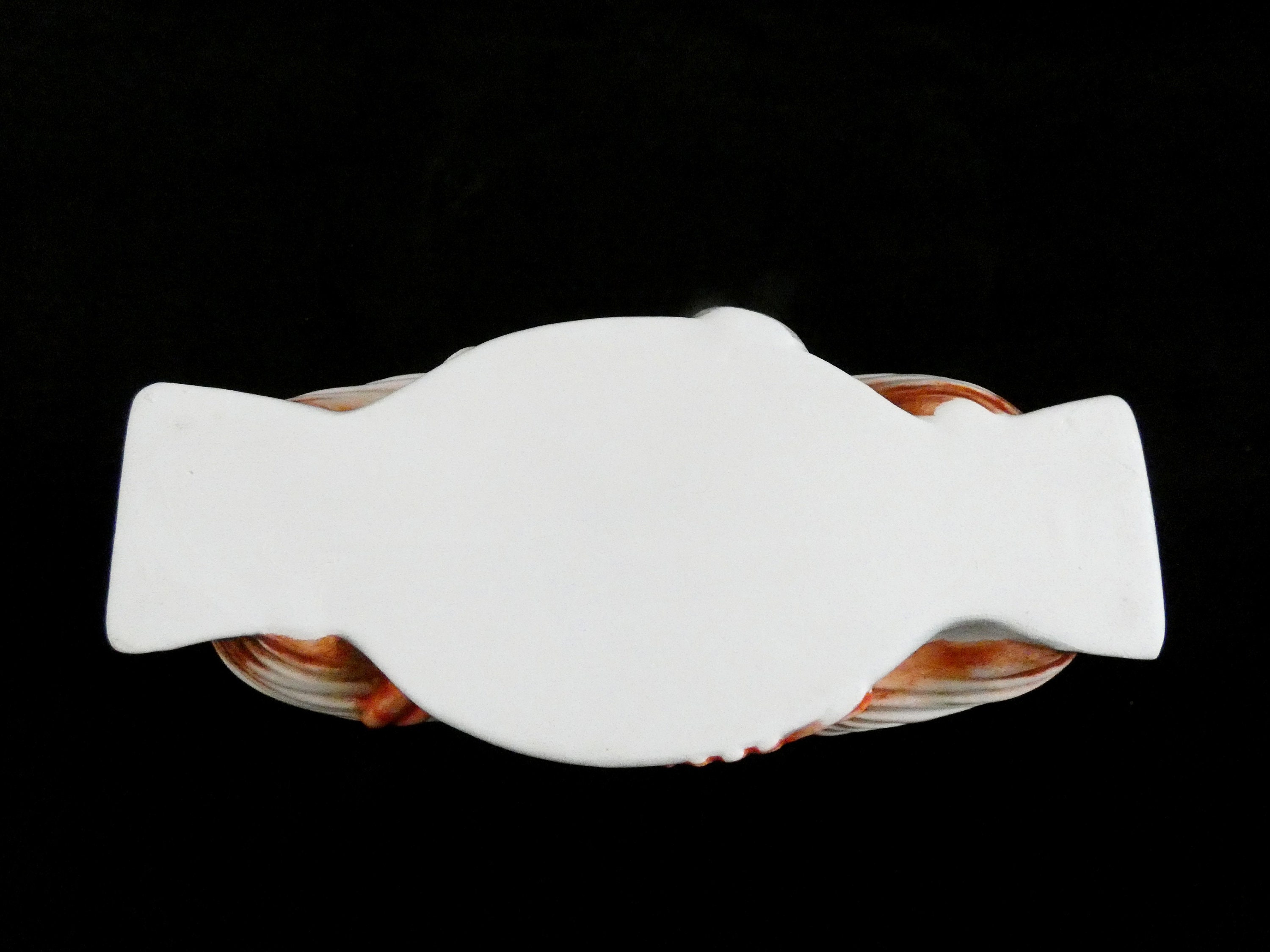 Italian Ceramic Napkin Holder, Vintage Shell Shaped Holder, Hand