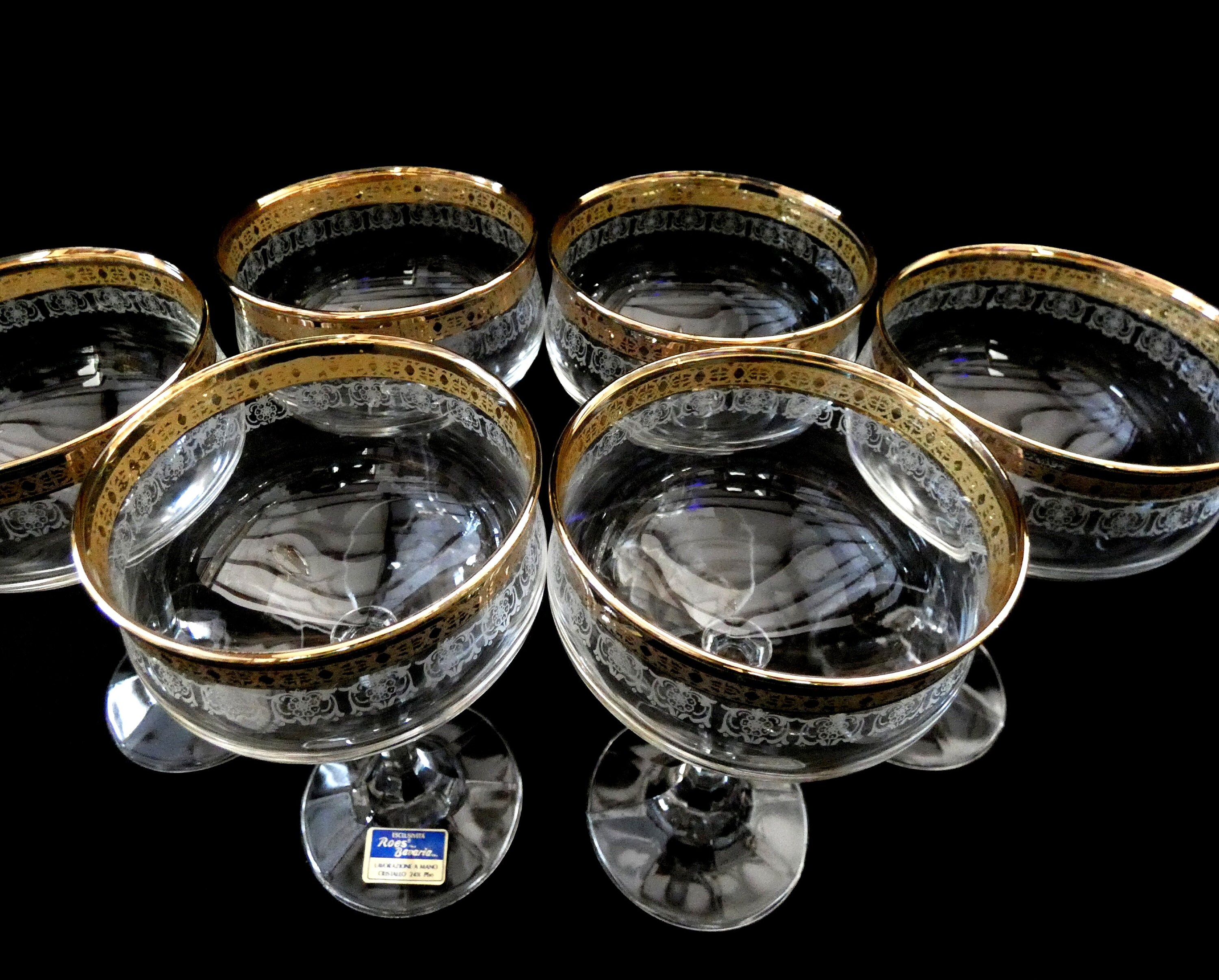 Italian Crystal Champagne Coupes, Vintage Champagne Glasses, Wedding