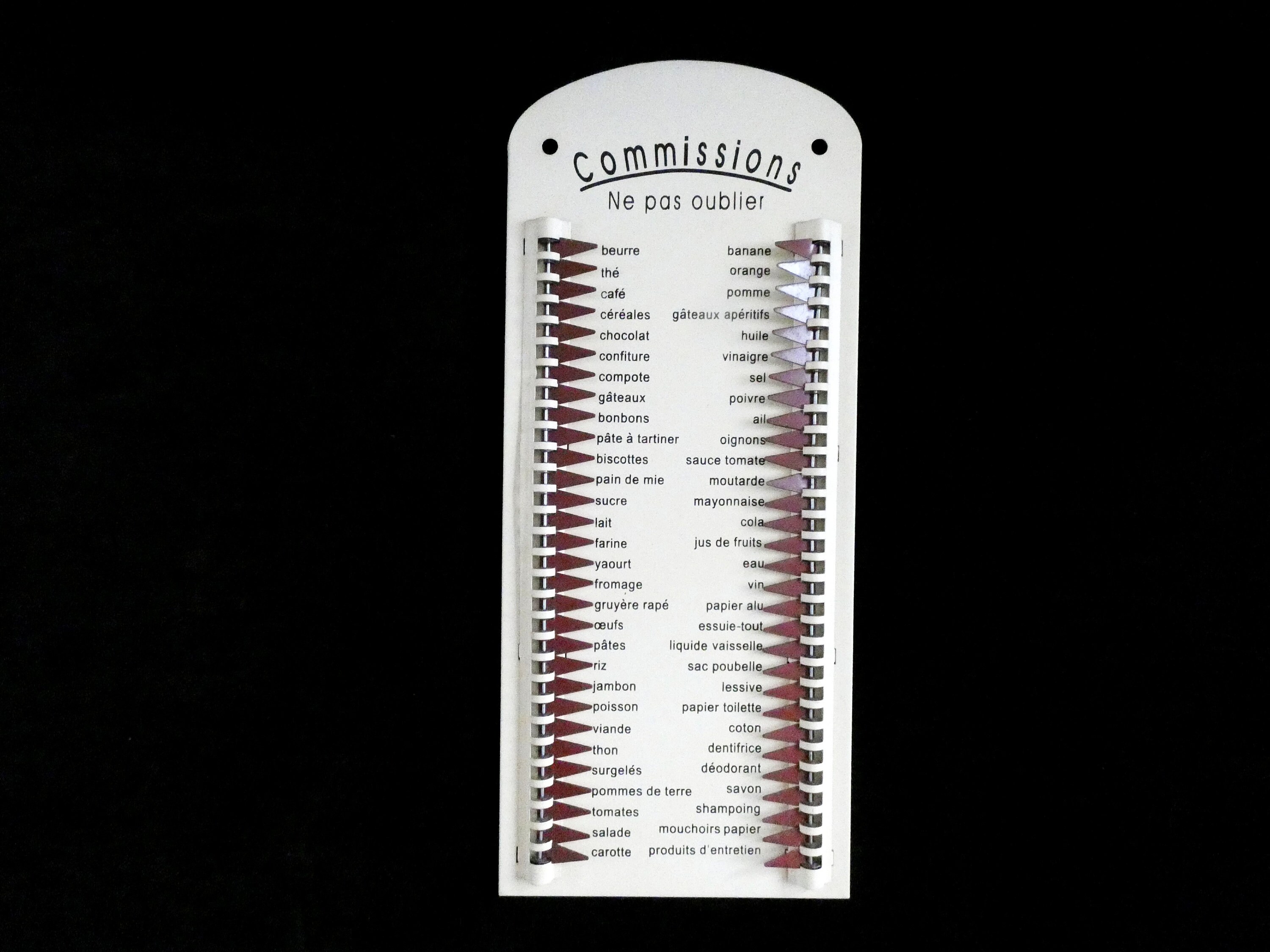 Vintage Shopping List, Metal Grocery List, Ne pas oublier, Liste Des