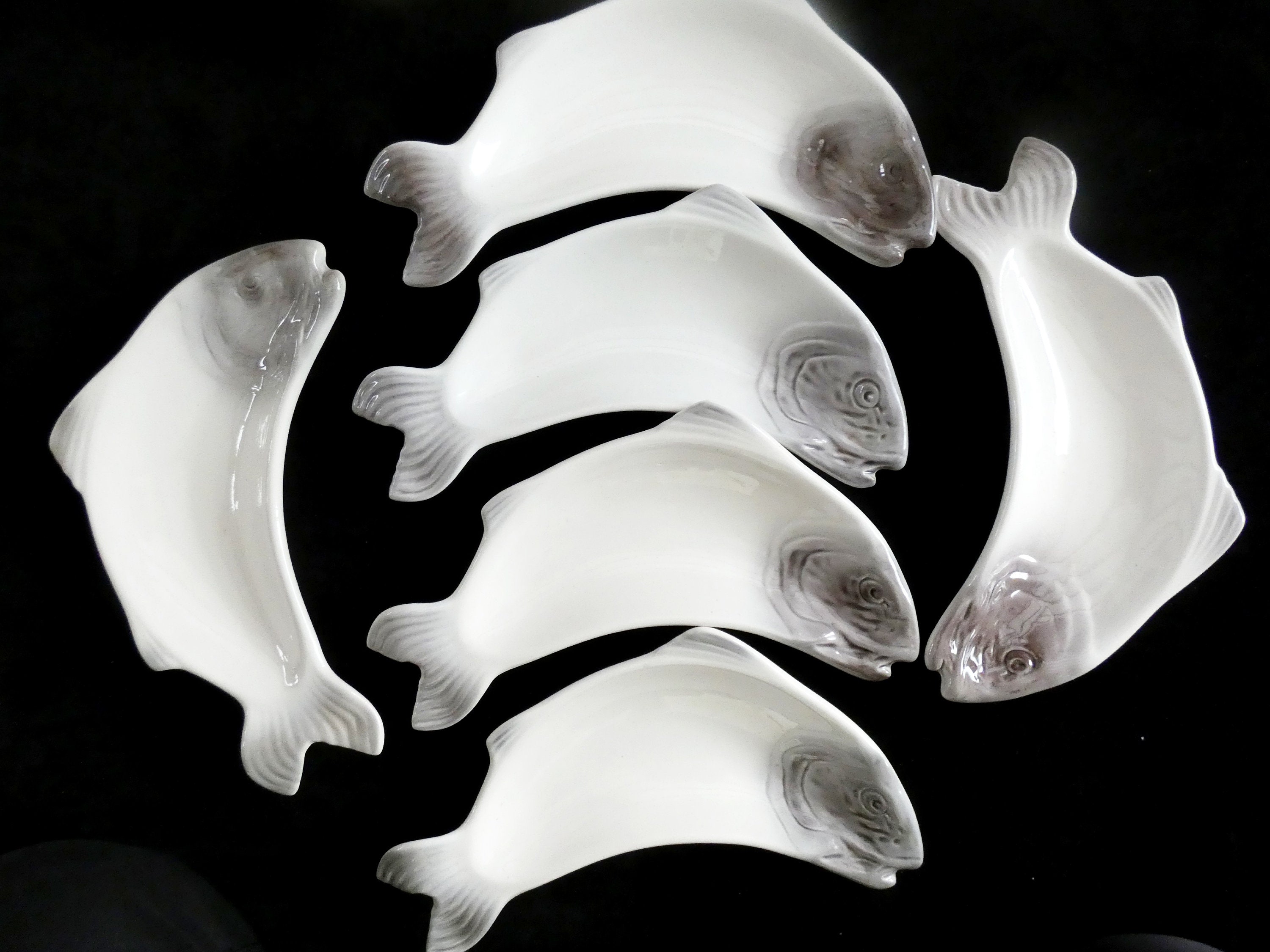 Reserved for Agnes!6 Vintage Waechtersbach Small Fish Plates, Antique