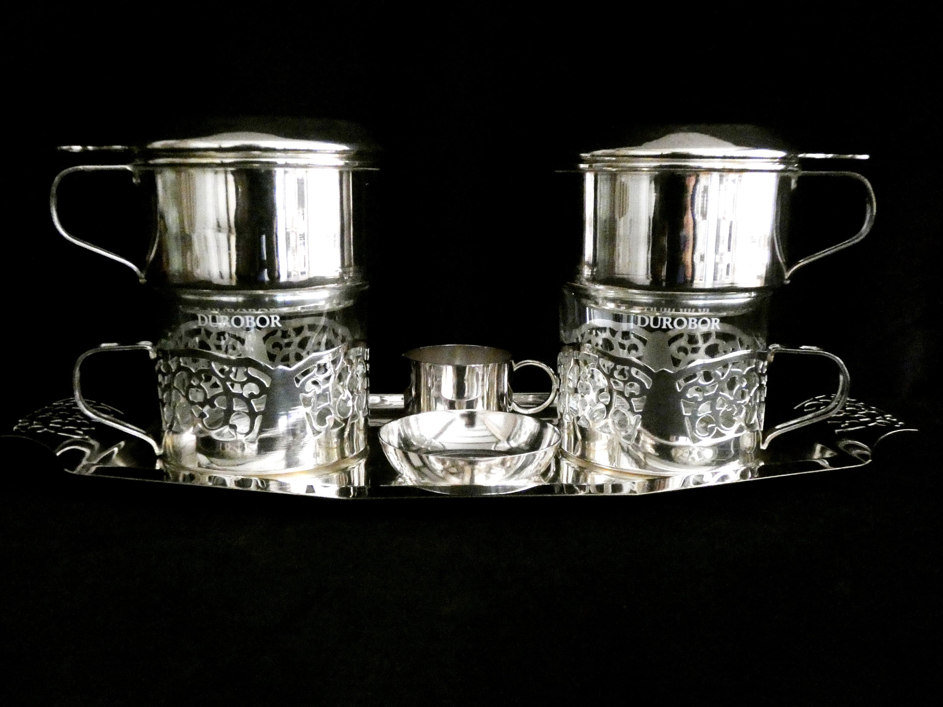DuroBor Silver Plated Coffee Makers DripOLator, Vintage French Coffee