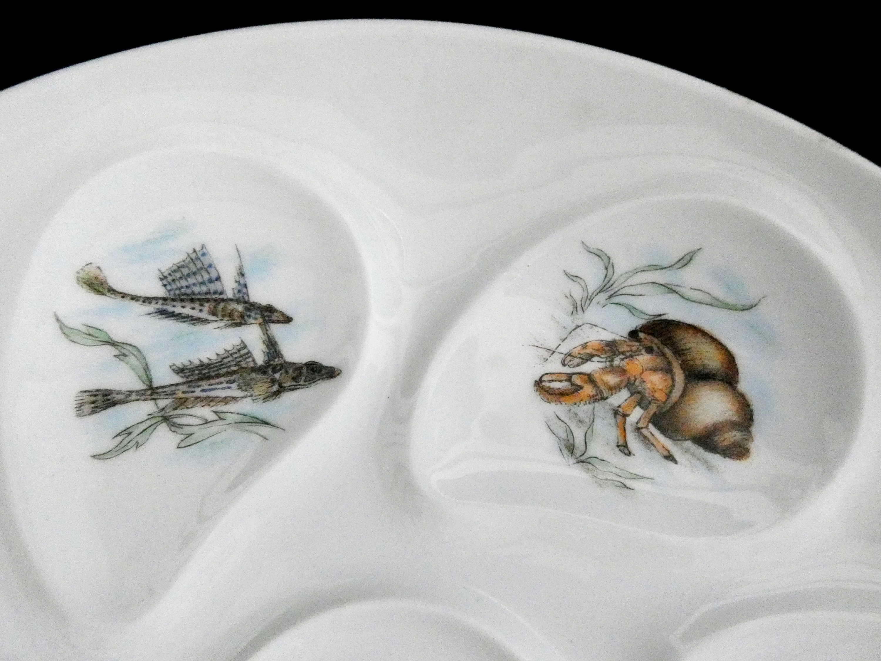 1 Limoges Oyster Plate G. Labesse, Vintage White Oyster Plate, Limoges