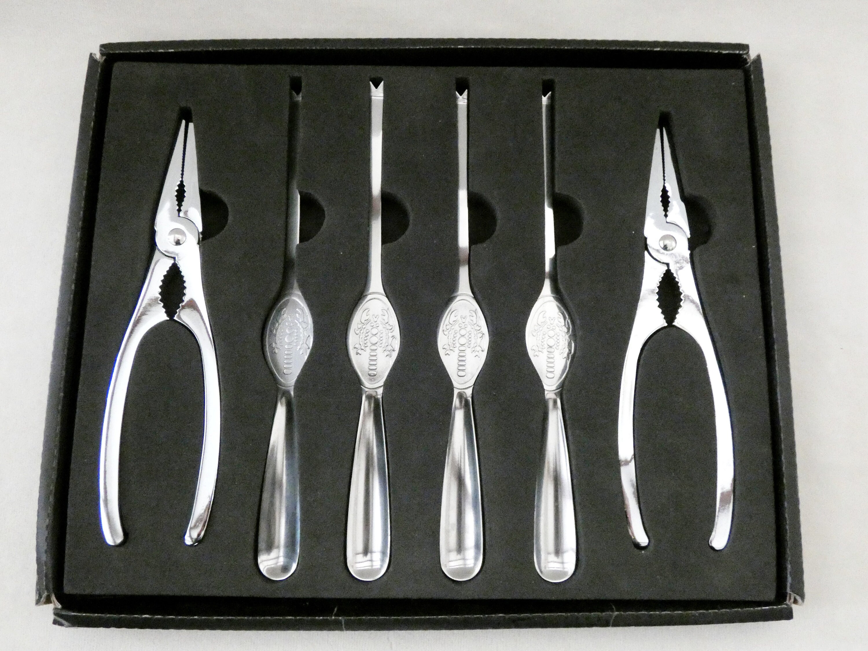 Vintage French Lobster Crackers Crab Forks Picks Stainless Steel