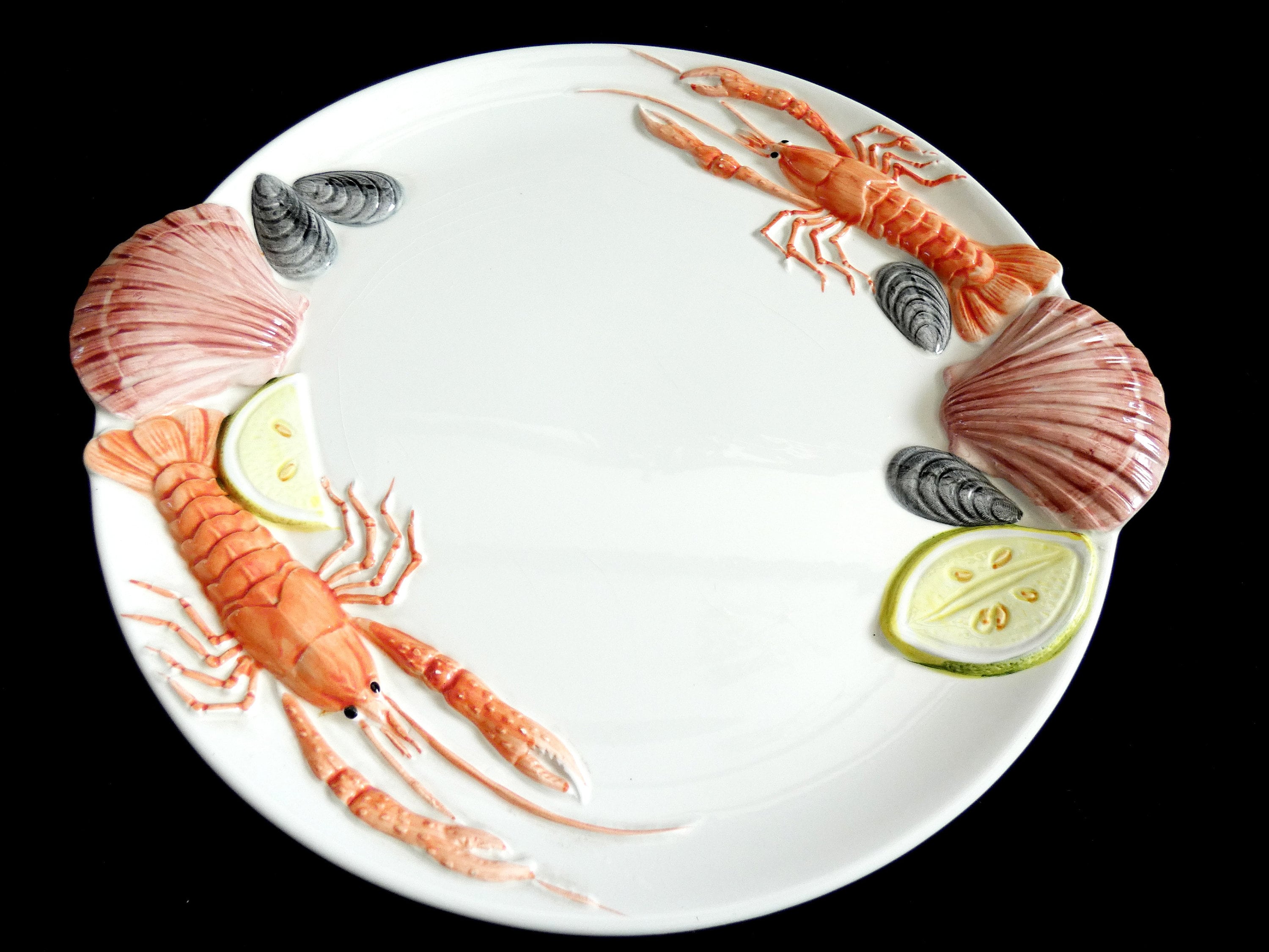 1 Vintage large Lobster Plate, Fish Serving Platter, Seafood Serving