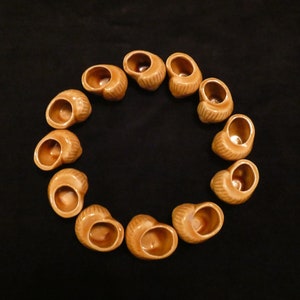 Vintage French Ceramic Snail Shells Vintage Baking Dishes Brown Glazed Snail Pots French Pottery Escargots Shells